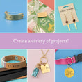Load image into Gallery viewer, Picture of different crafts you can create using the We R Makers Jewelry Press Kit Machine.