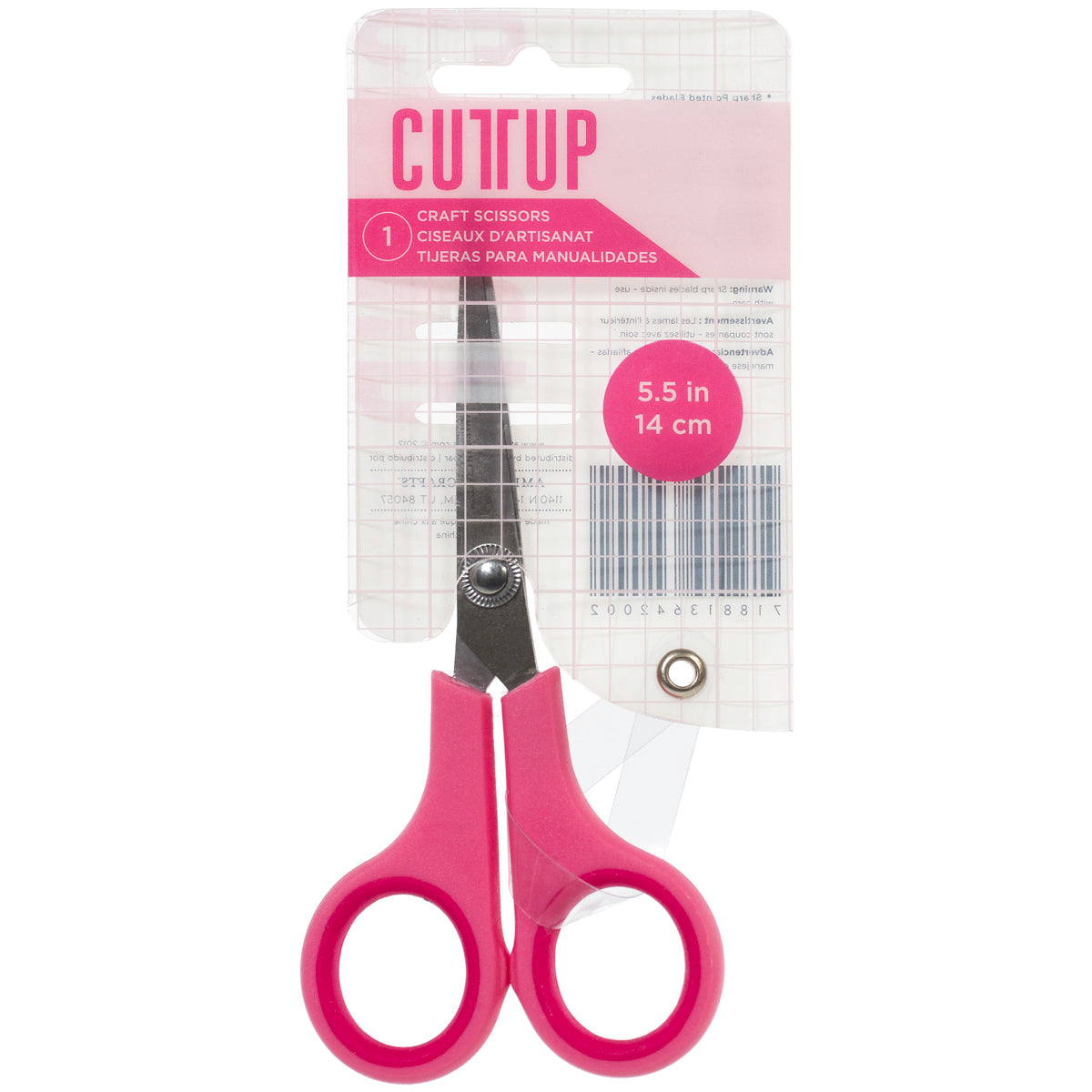 American Crafts Cutup 5.5 Inches Pink Scissors