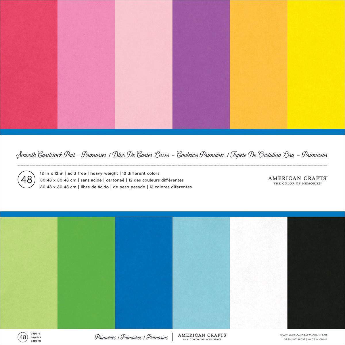  American Crafts 12x12 Card Stock Pack Pastels, 60