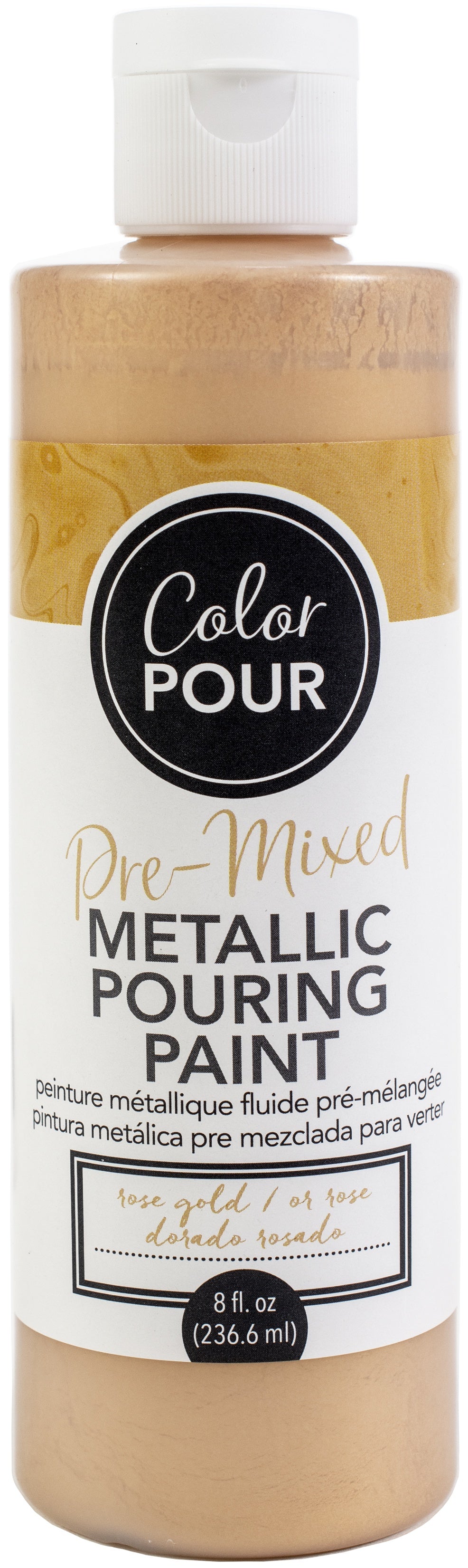 American Crafts Color Pour Pre-Mixed Metallic Paint 8oz-Rose Gold