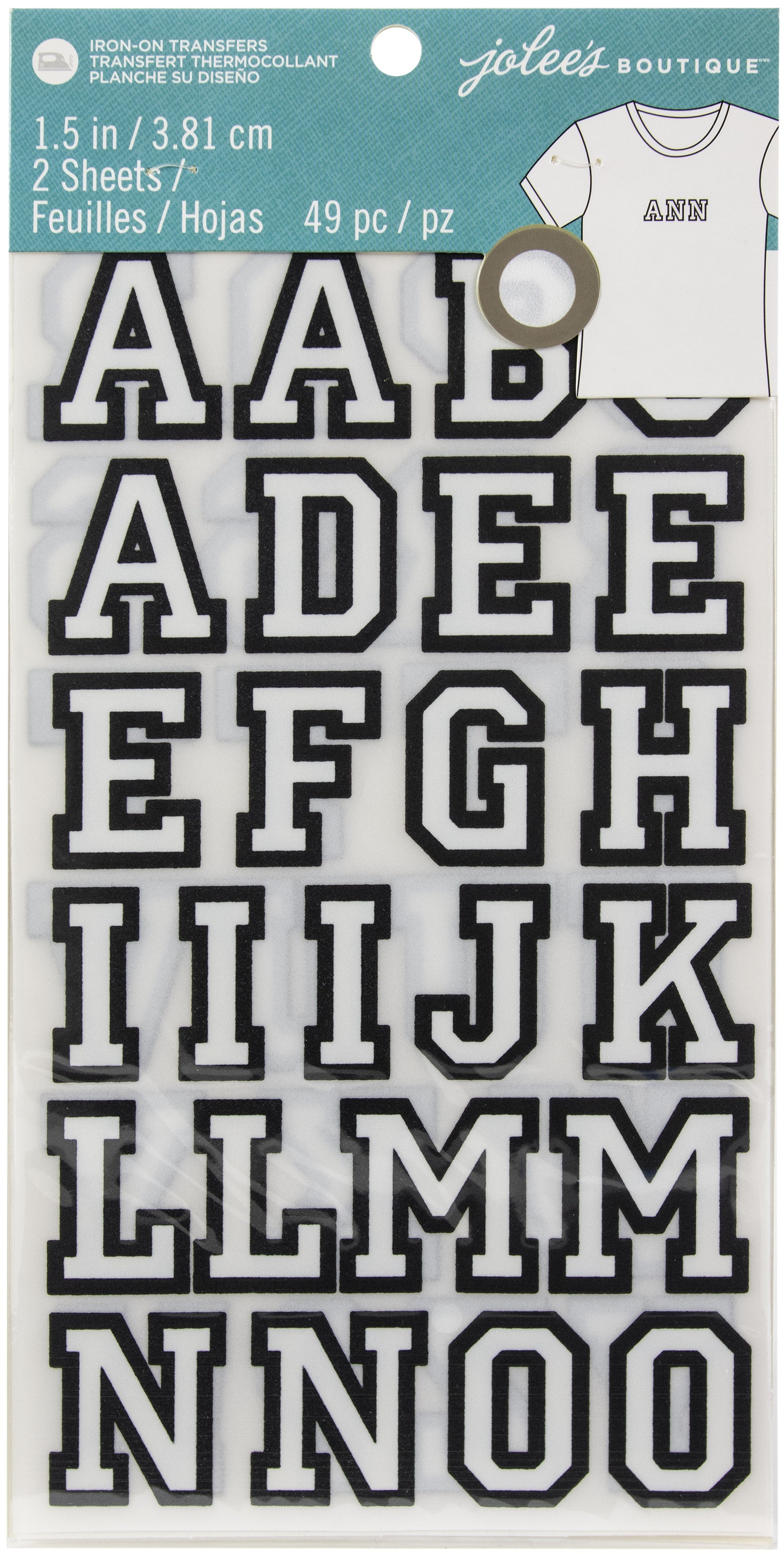 Jolee's Iron-On Letters 1.5 inch-Black