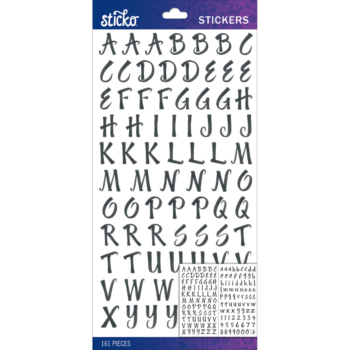 Sticko Alphabet Stickers-Silver Foil Script Small – American Crafts