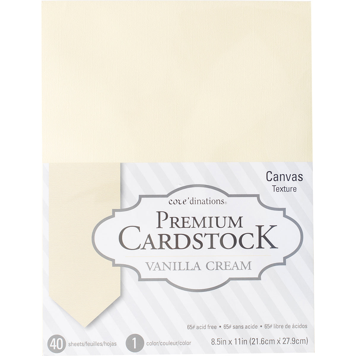 Core'dinations Value Pack Smooth Cardstock 8.5X11 40/Pkg-Vanilla