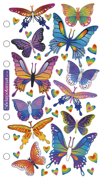 Crafts Stickers Sticko Puffy Butterflies Butterfly Pastel Colors Detailed  Flower