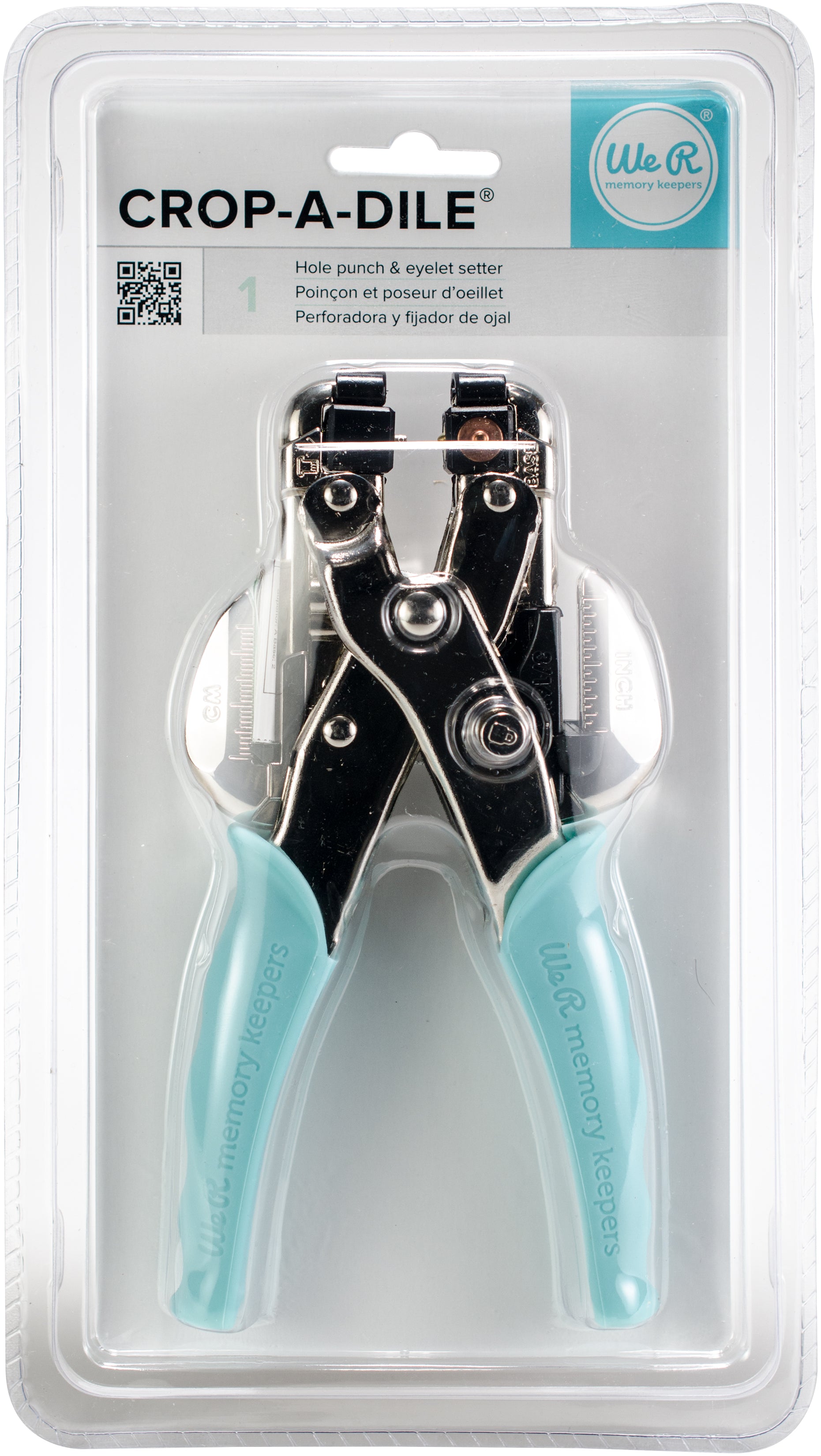 We R Memory Keepers Crop-A-Dile Hole Punch and Eyelet Setter 70907-7  Turquoise 633356709077