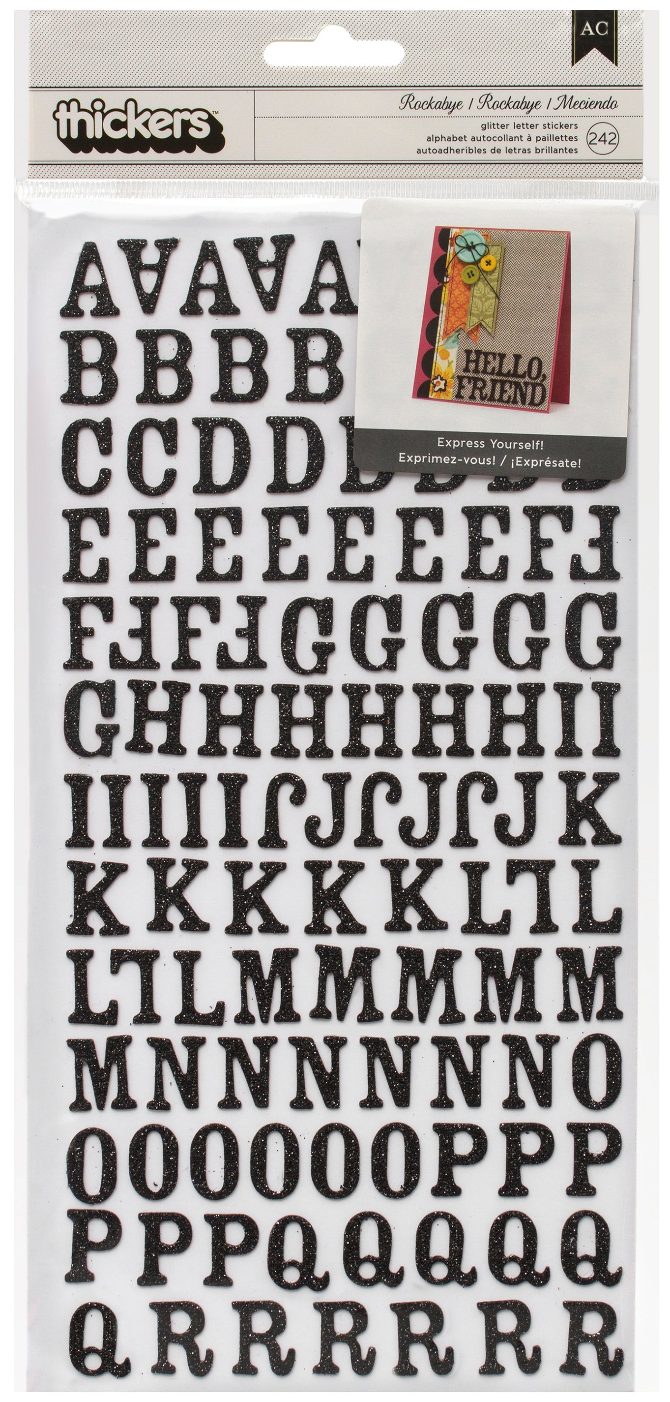American Crafts Chipboard Alphabet Stickers-Rockabye-Silver Glitter,  242/Pkg, 1 count - Harris Teeter