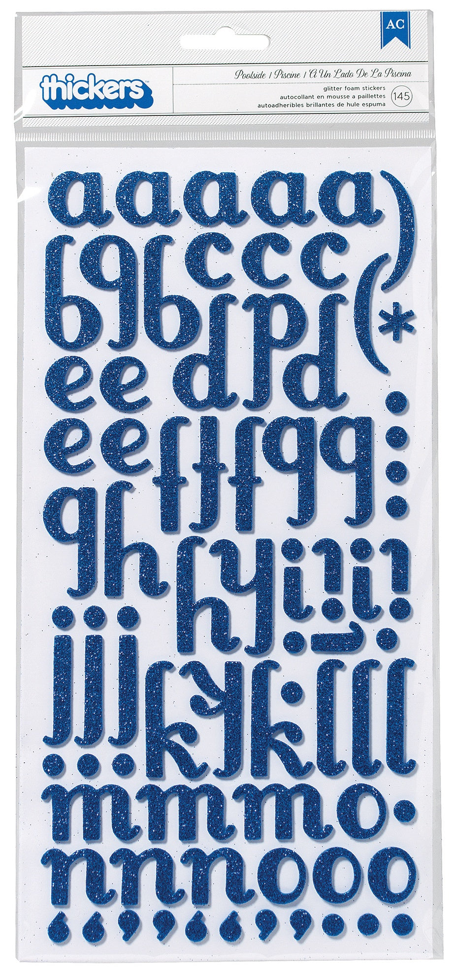 American Crafts Thickers Glitter Letter Sticker Sheets - Silver