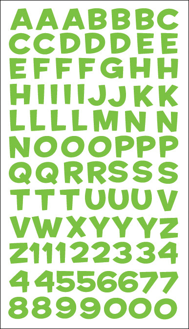 Sticko Iridescent Large Alphabet Stickers-Green Futura - 015586991451