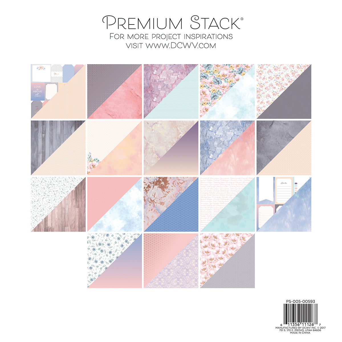 DCWV Single-Sided Cardstock Stack 12X12 58/Pkg - Pastel, White Core, 29  Colors/ - 4362160