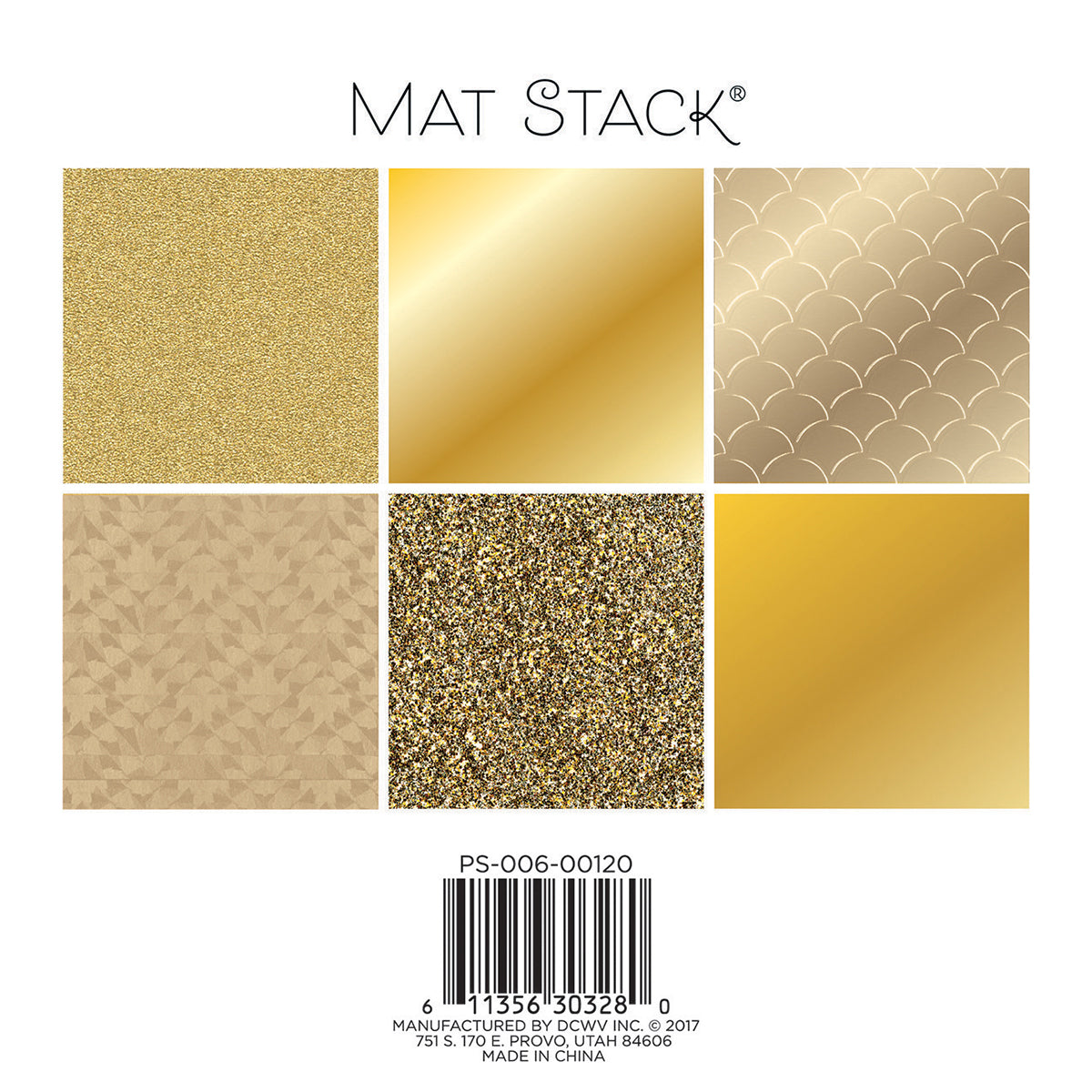DCWV Cardstock Mat Stack, Gold Foil, Metallics, or Holographic 6X6