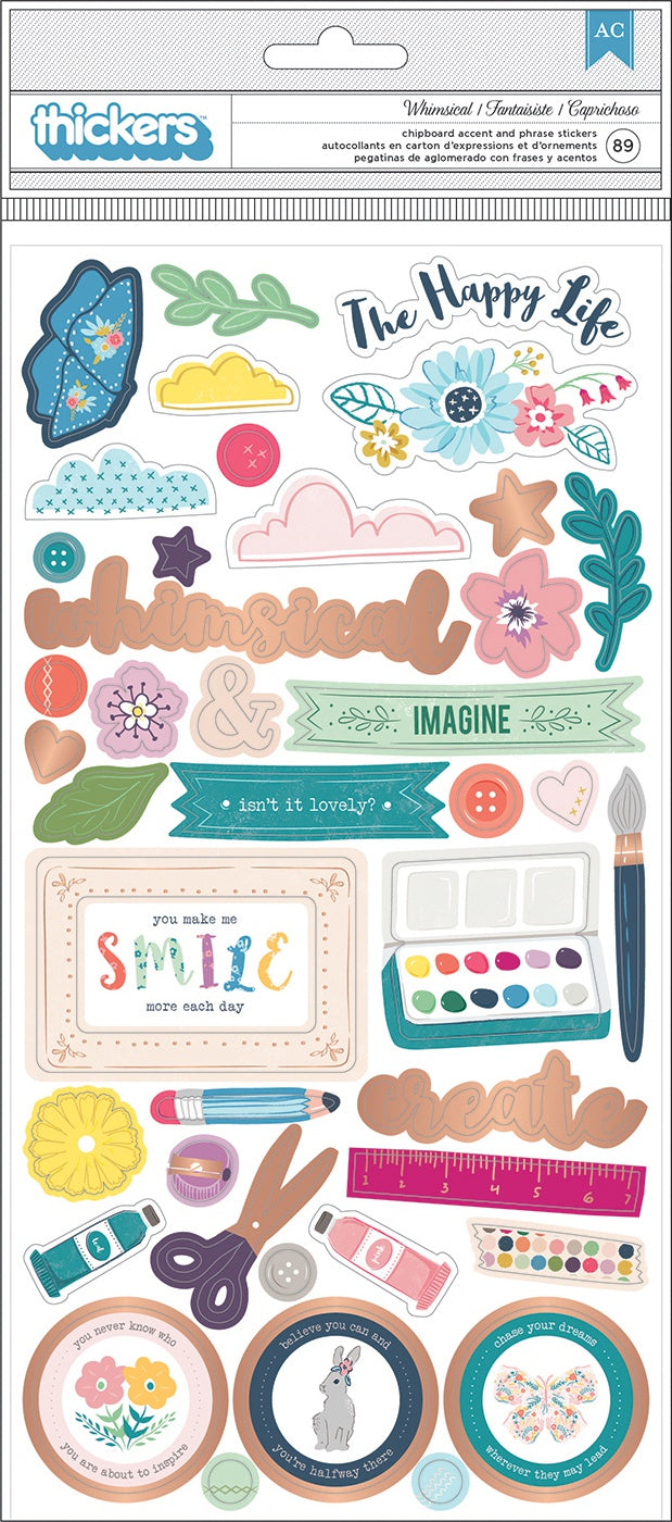 Paige Evans Whimsical Thickers Stickers 5.5X11 89/Pkg-Icons