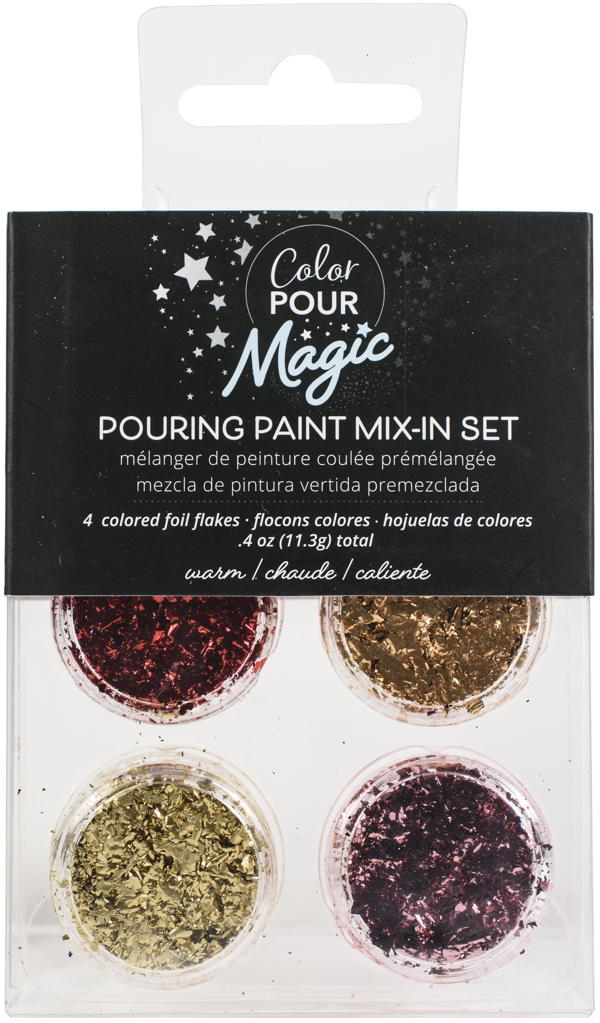 American Crafts Color Pour Magic Foil Flakes 1oz 6/Pkg-Warm