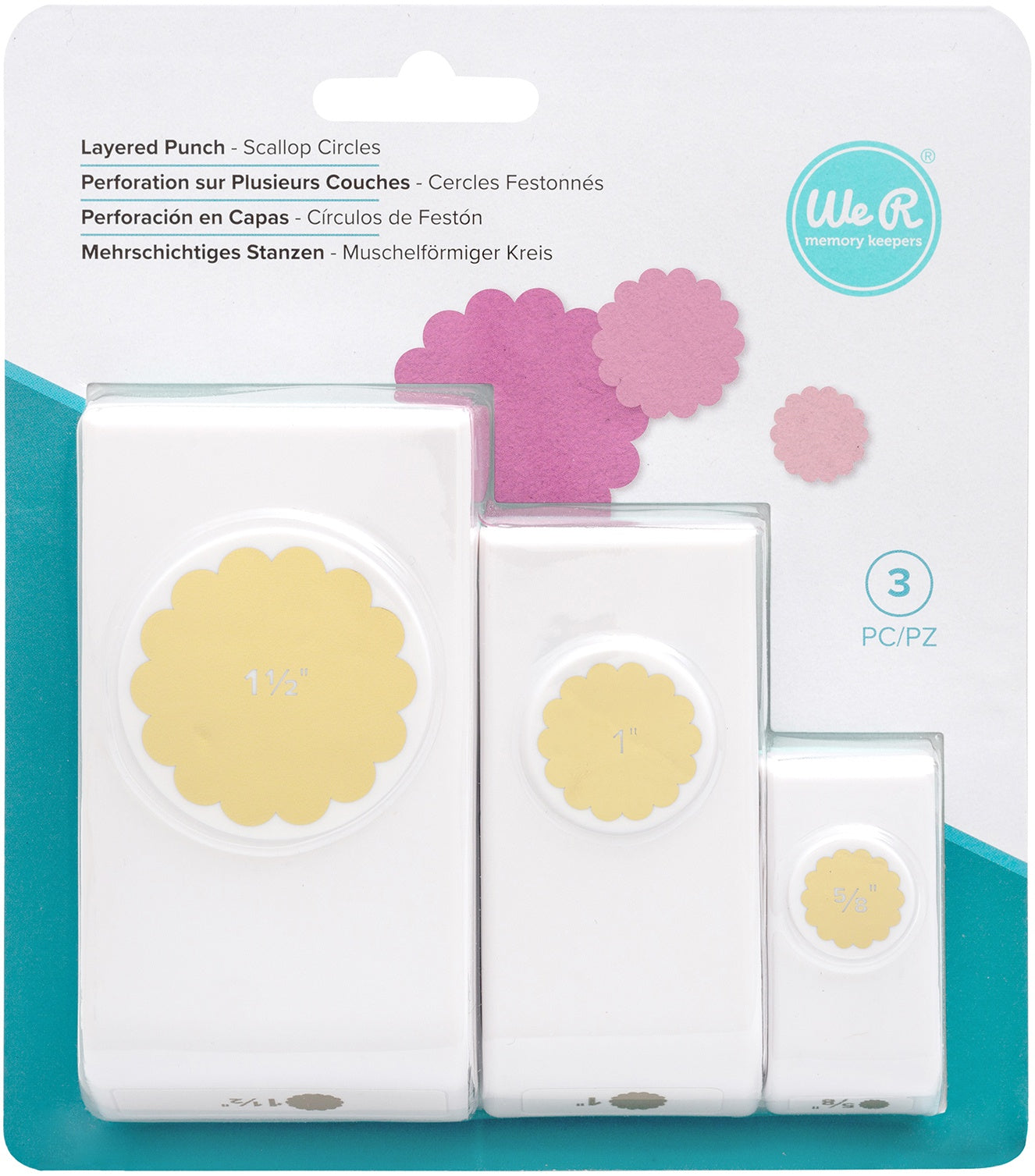 We R Memory Keepers Layering Punches 3/Pkg - Scallop Circles