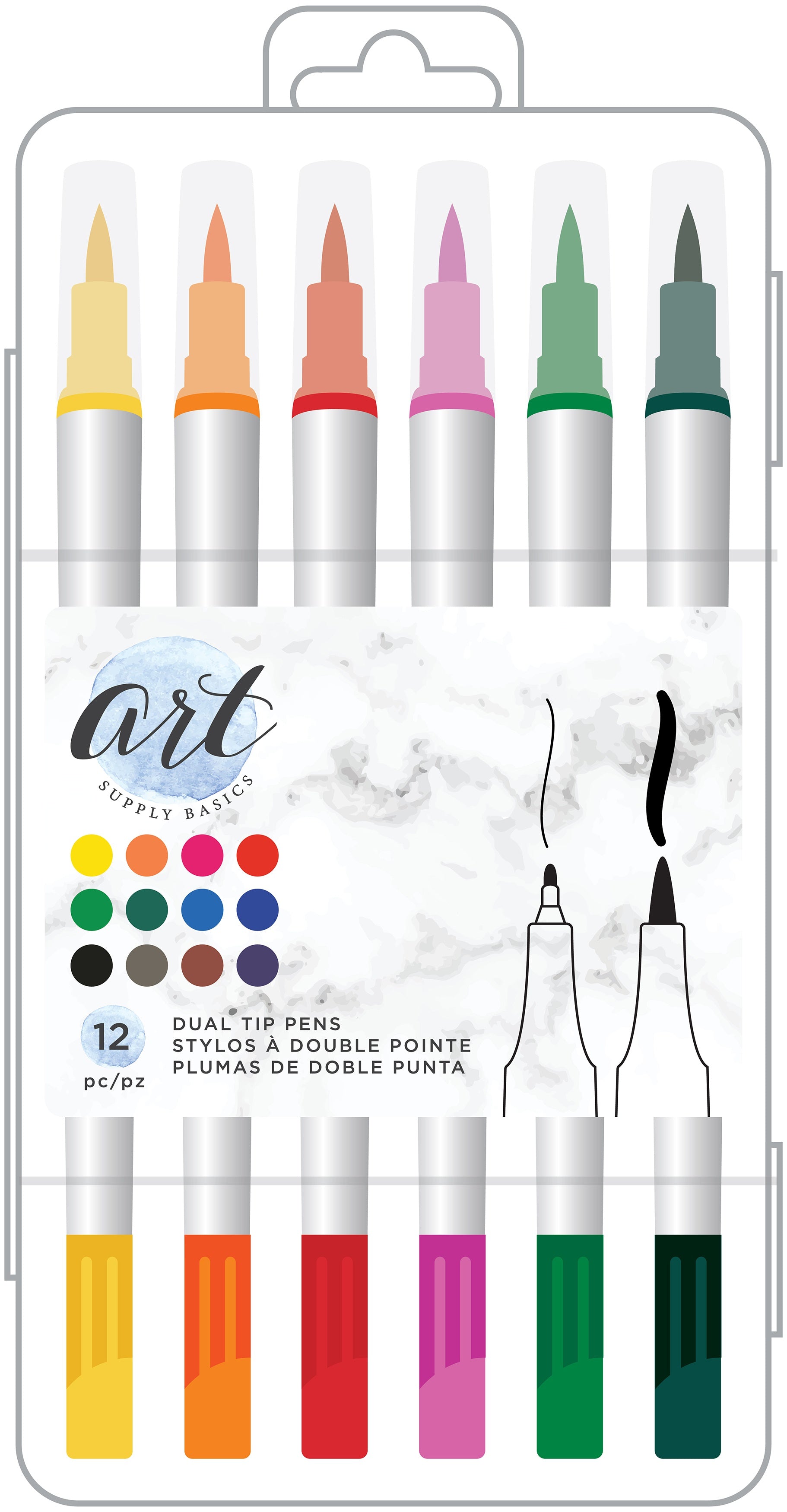 Art Supply Basics Dual Tip Pens 12/Pkg - American Crafts