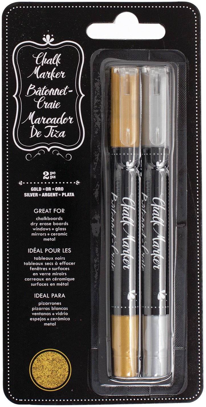 American Crafts Erasable Chalk Makers White, Craft Supplies Chalk Markers  For ChalkBoard Dry Erase Boards Windows Glass Mirrors Ceramic Metal Chalk
