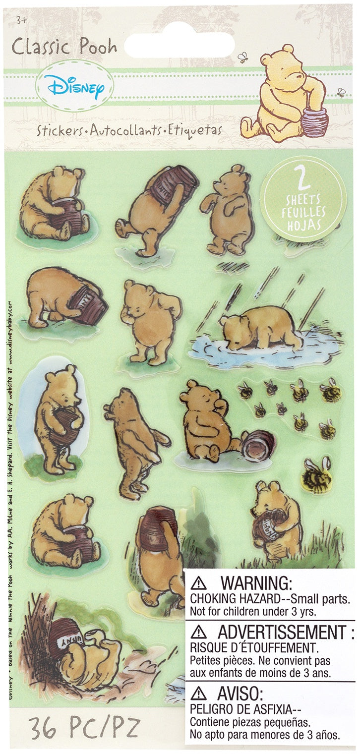 EK Disney Flat Stickers 2/Sheets Classic Pooh