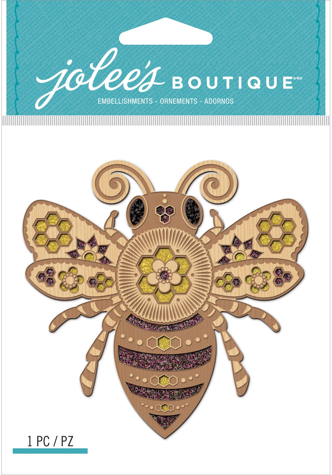 Jolee's Boutique Adhesive Laser-Cut Wood Embellishment-Bee – American Crafts