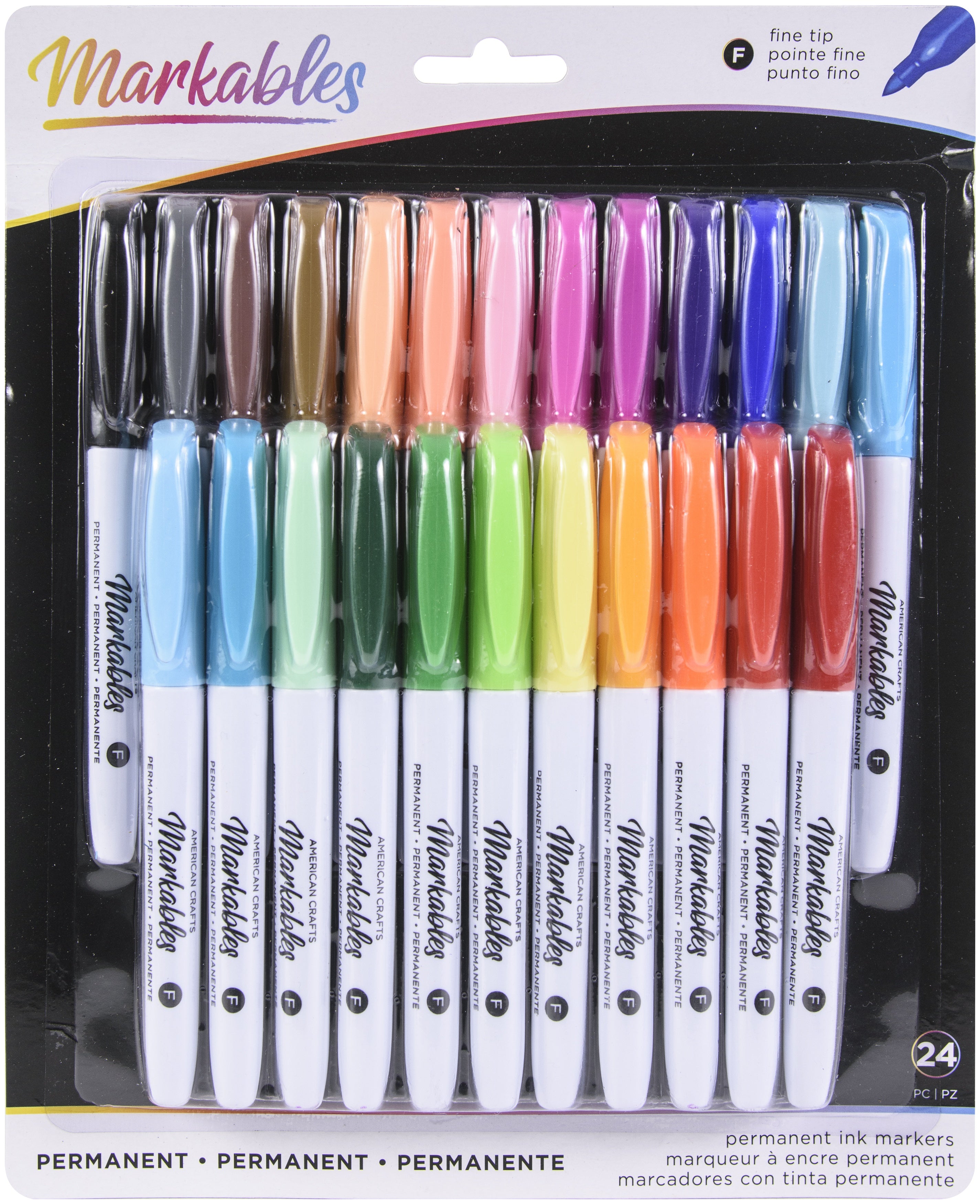 Basics Felt Tip Marker Pens - Assorted Color, 24-Pack