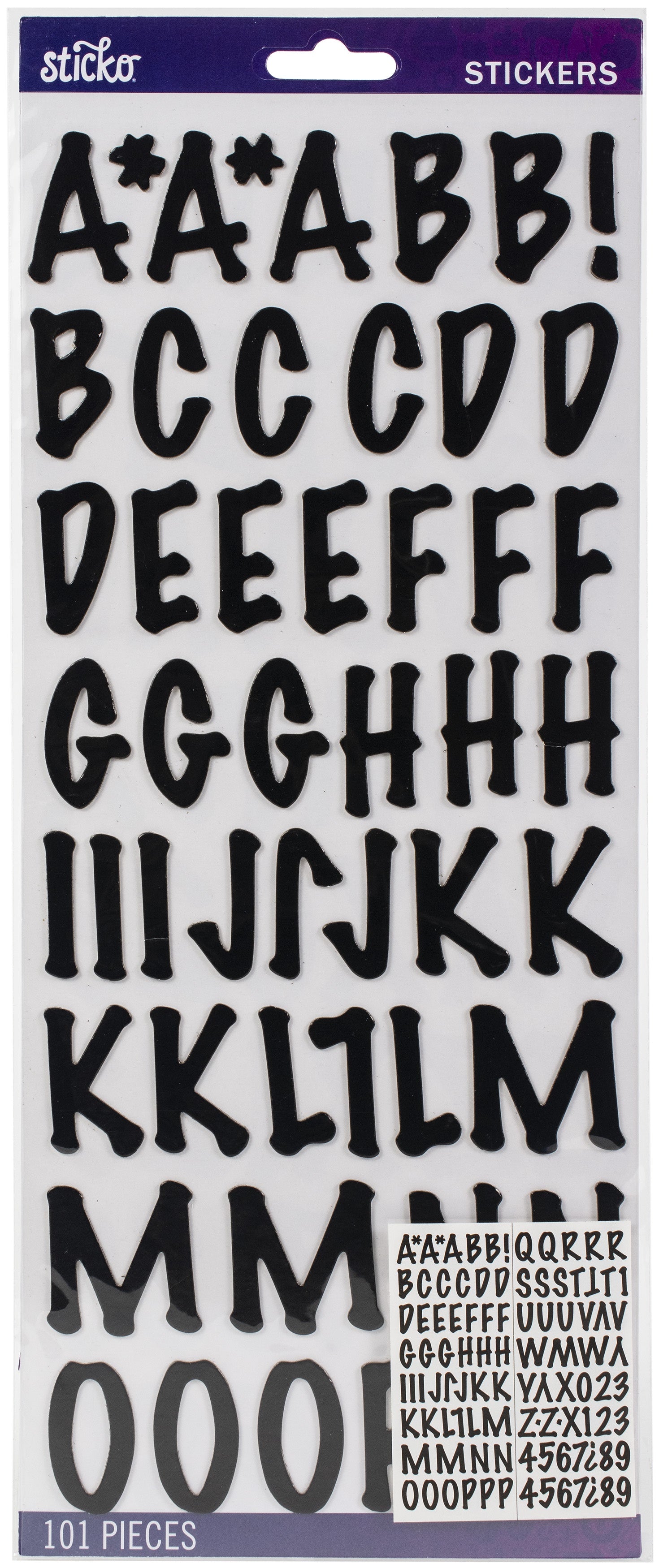 Sticko Alphabet Stickers 101/Pkg Marker - Black