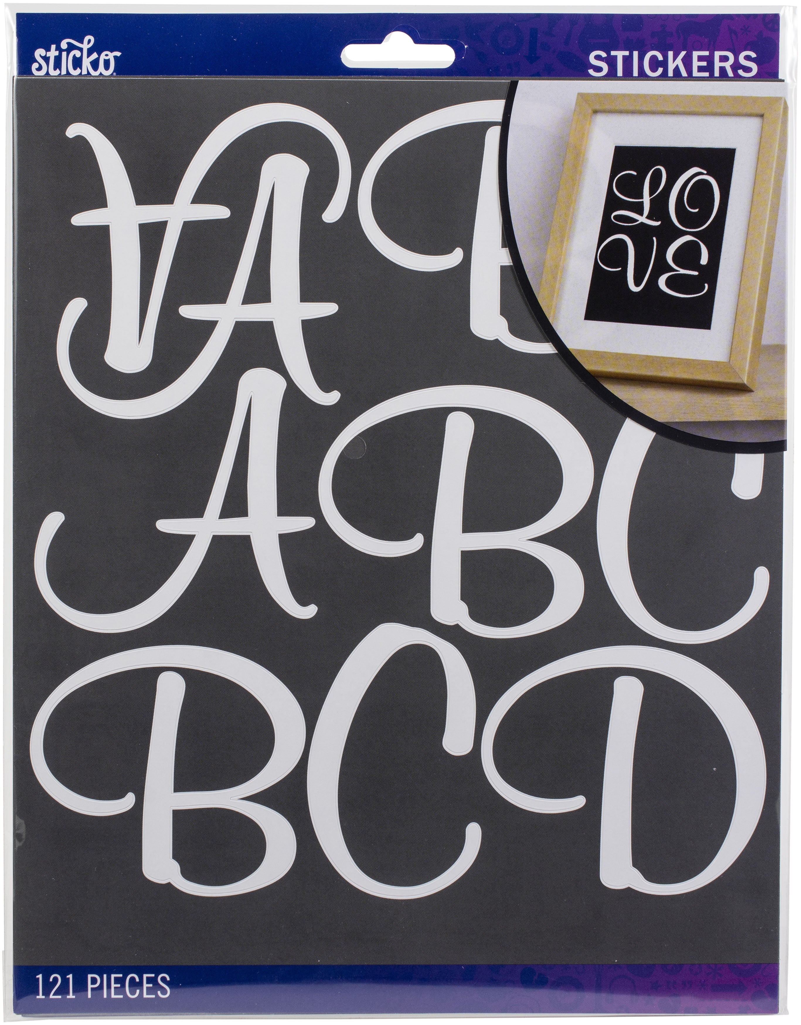 Sticko Alphabet Stickers-White Mural Script Large 5290272 - GettyCrafts