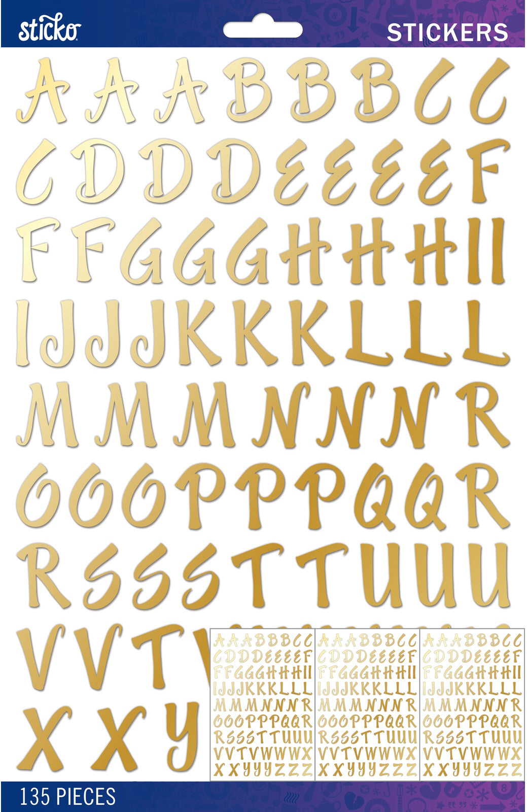 Wilton Sticko Xl Gold Poster Alphabet Stickers, 116 Piece