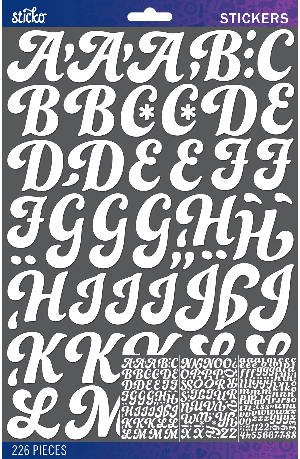Sticko Alphabet Stickers Pattern Futura Bold Large