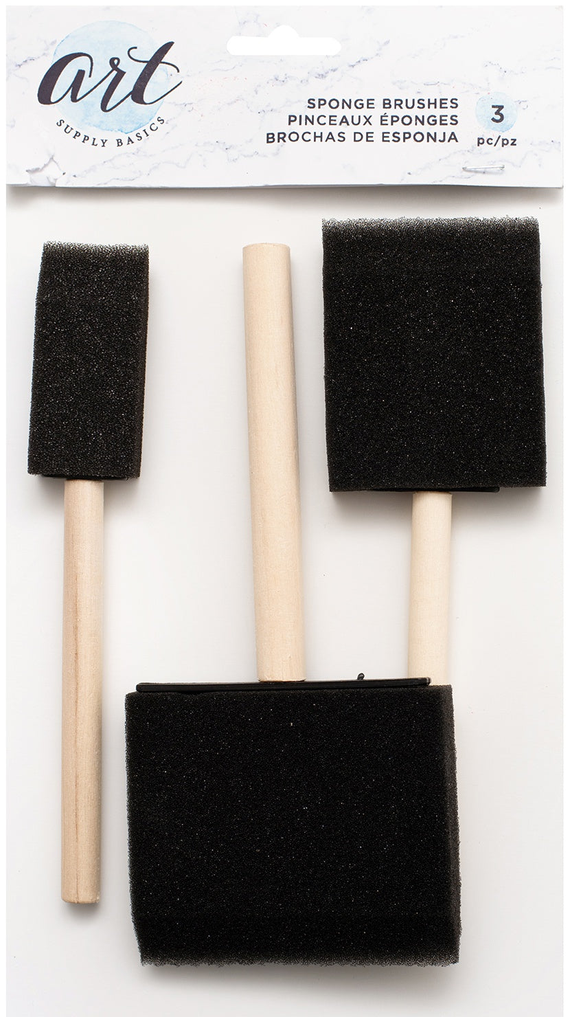 American Crafts Art Supply Basics Sponge Brush 3/Pkg
