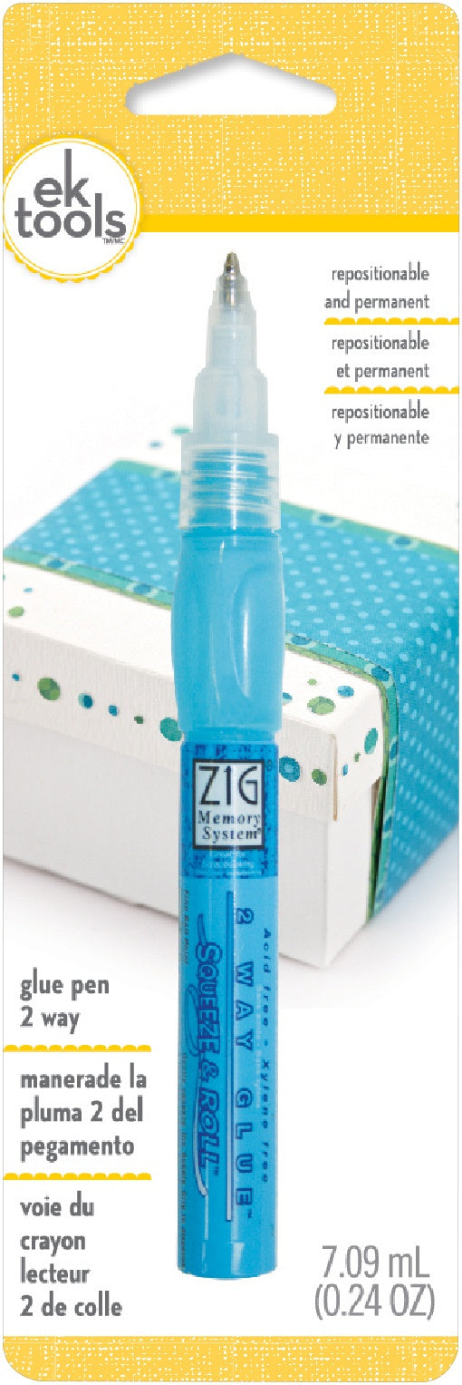 Zig 2-Way Glue Pen Squeeze & Roll .24 oz.