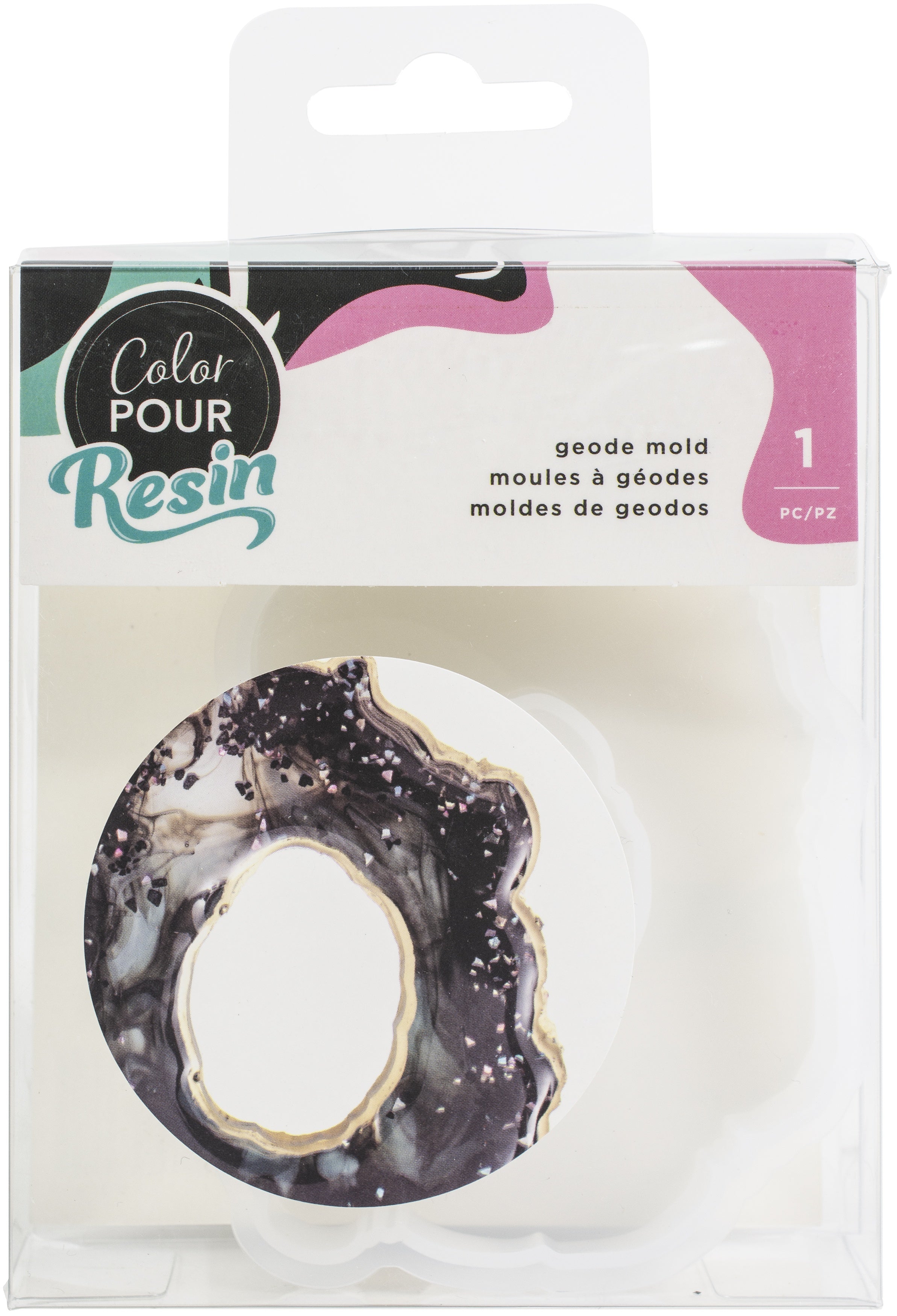 American Crafts Color Pour Resin Mix Ins Geode Violet Black Iridescent Turquoi