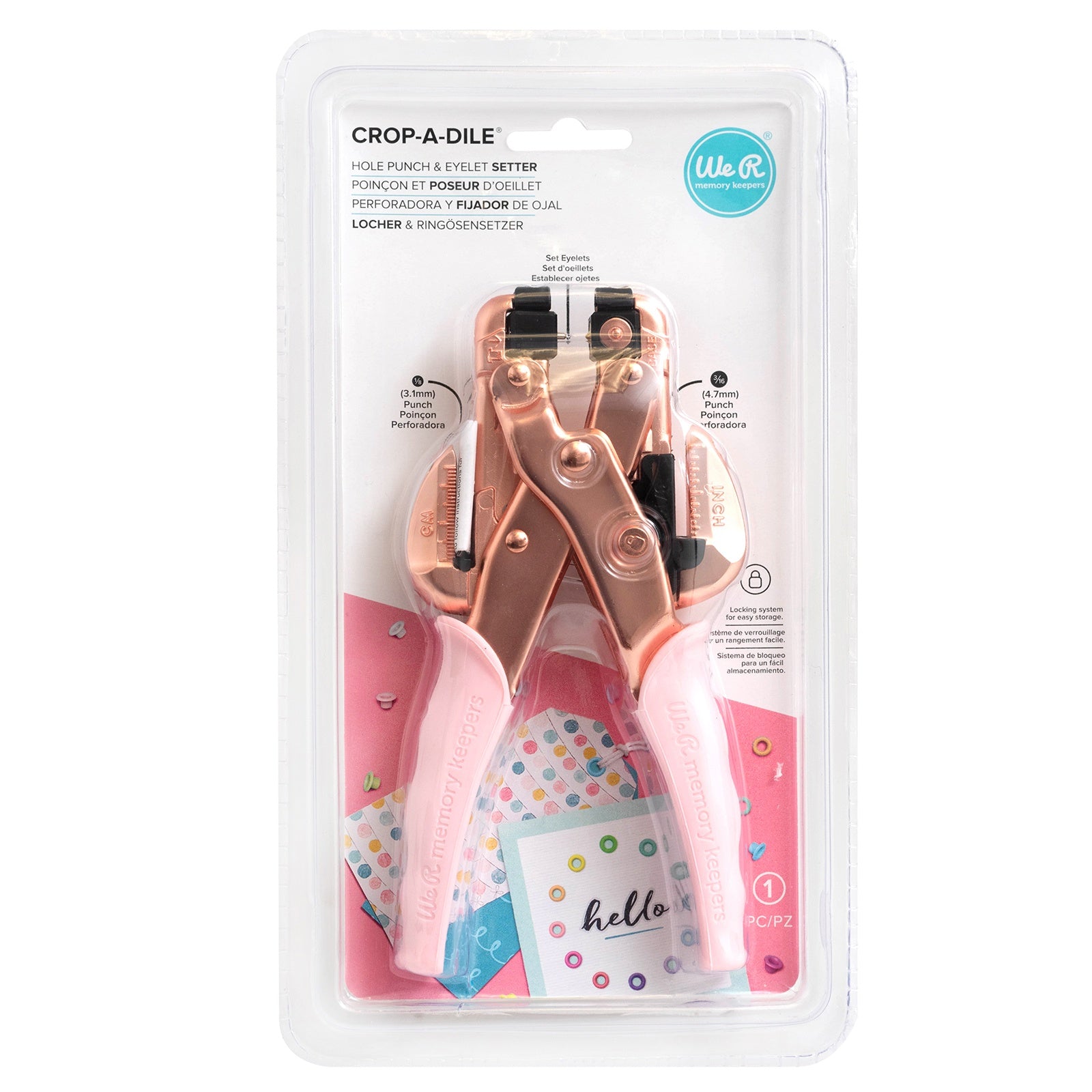 Crop-A-Dile Hole Punch & Eyelet Setter-Rose Gold