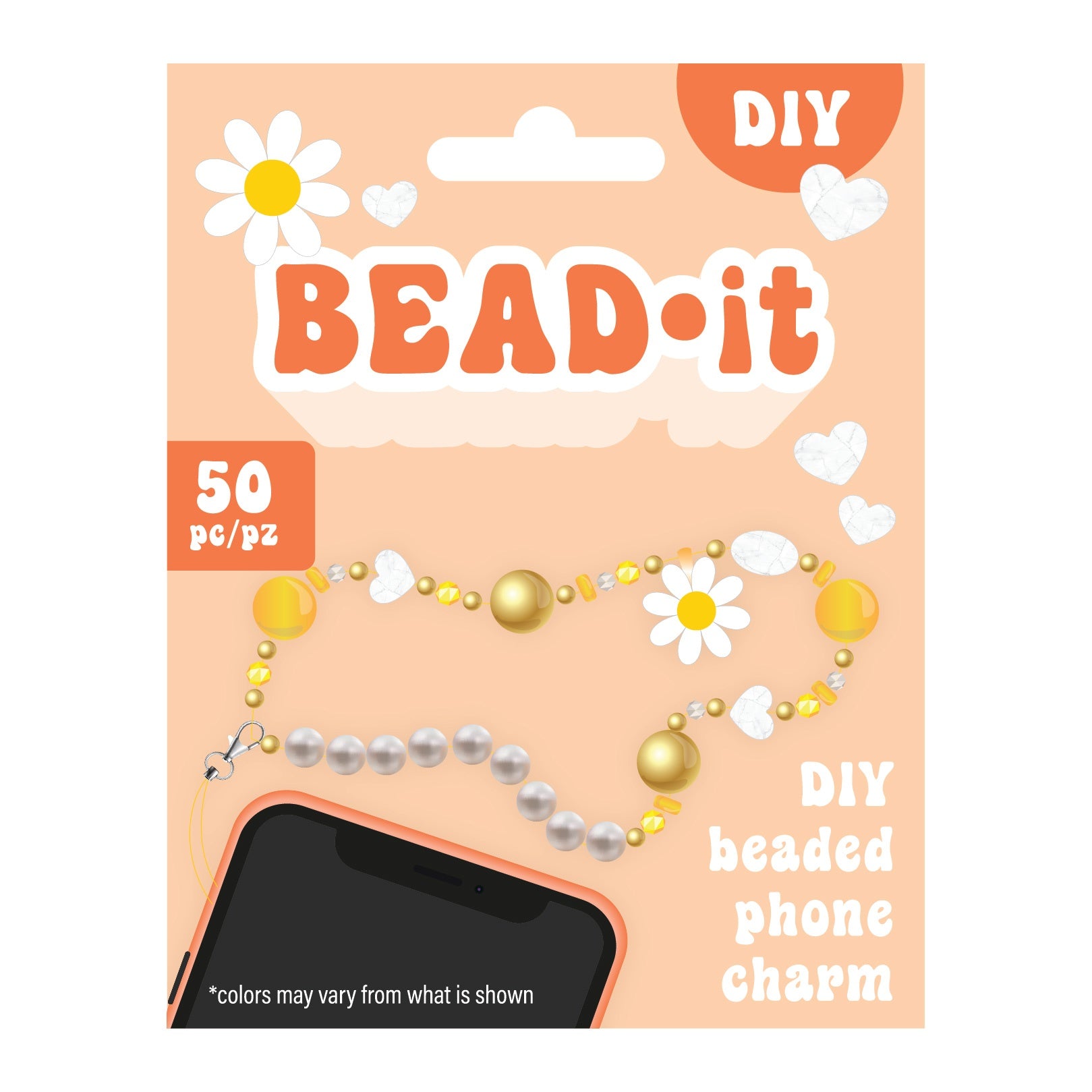 Bead It DIY Phone Charm Kit Flower 50 Pieces