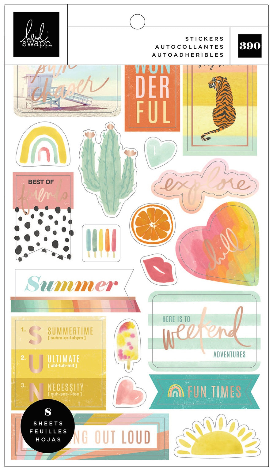 Heidi Swapp - Sun Chaser Collection - 6 x 12 Cardstock Sticker Sheet 315769