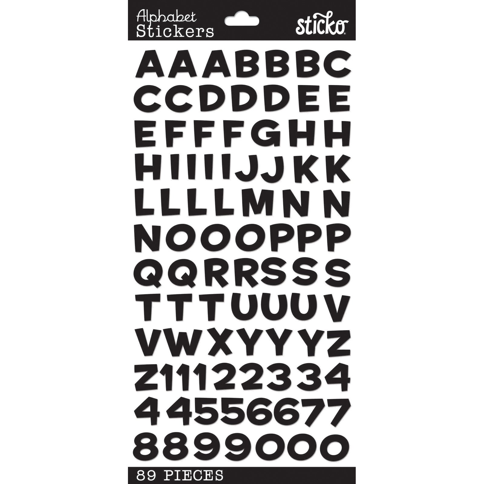 Sticko Alphabet Stickers 126/Pkg Funkydori - Extra Large - Black