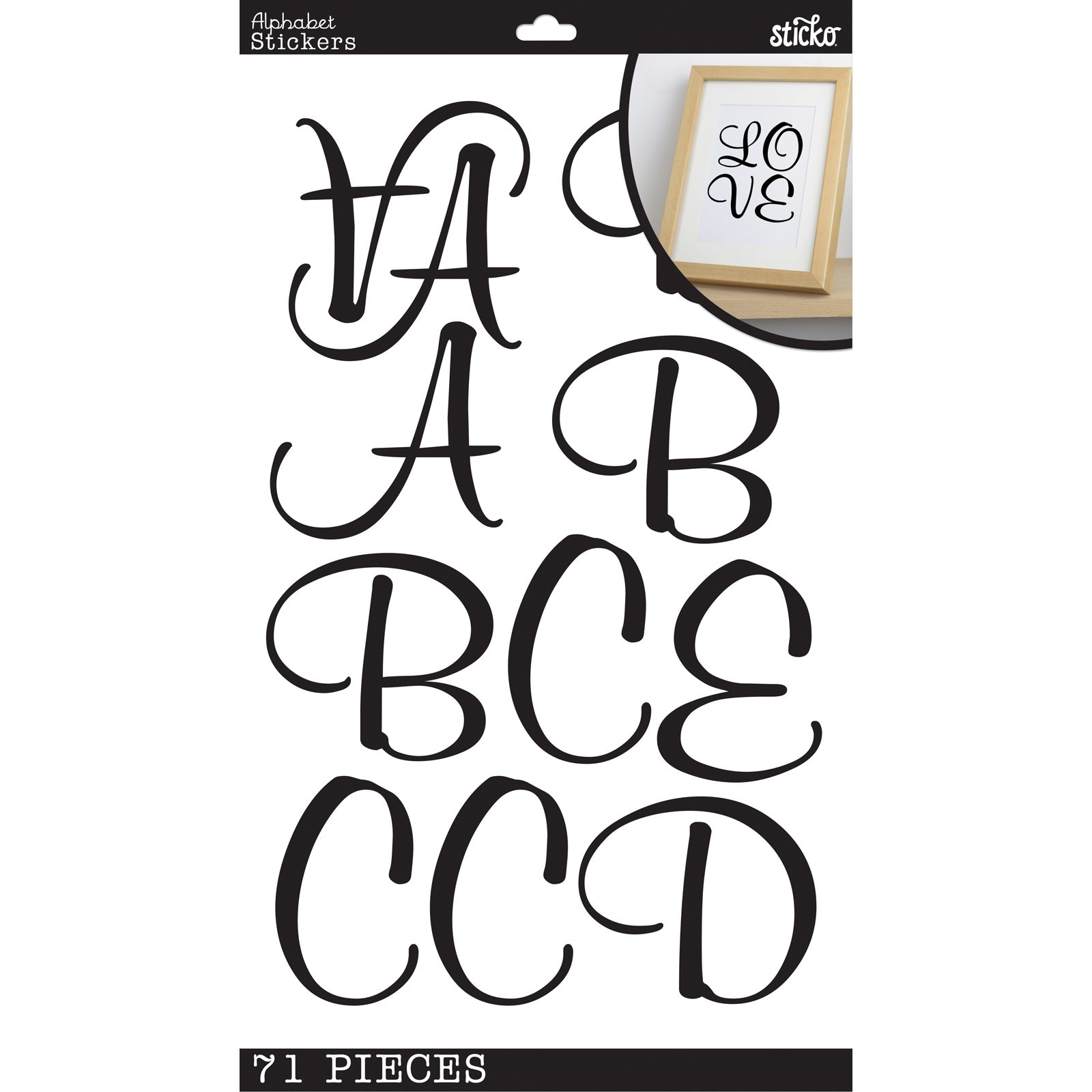 Sticko Alphabet Stickers Black Script Poster
