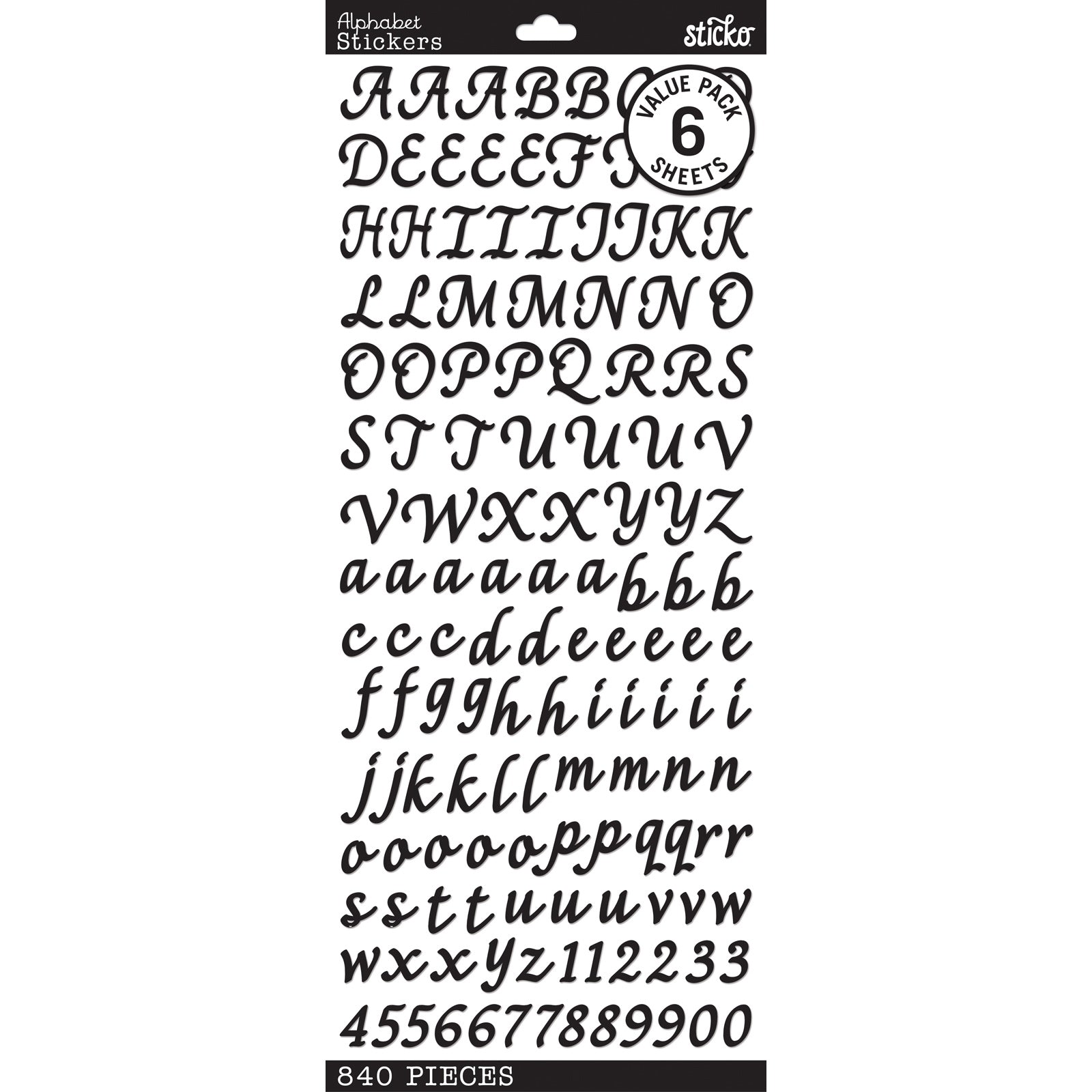 Sticko Alphabet Stickers-Gold/Silver/Black – American Crafts