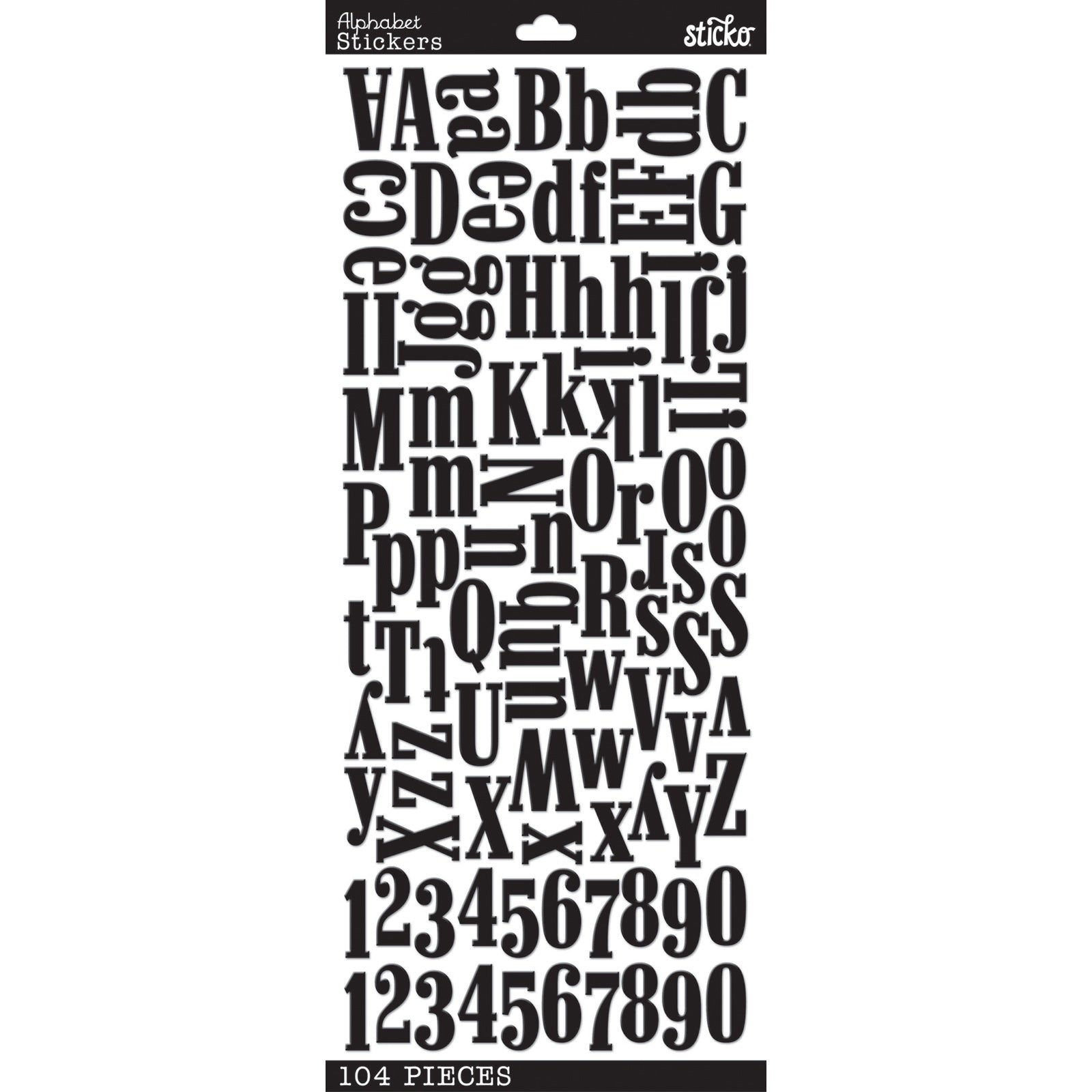 Sticko Alphabet Stickers-Black Foam – American Crafts
