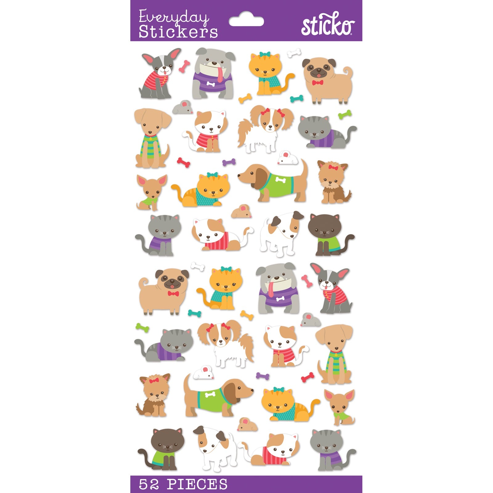 Sticko Themed Stickers-Tiny Dogs And Cats – American Crafts