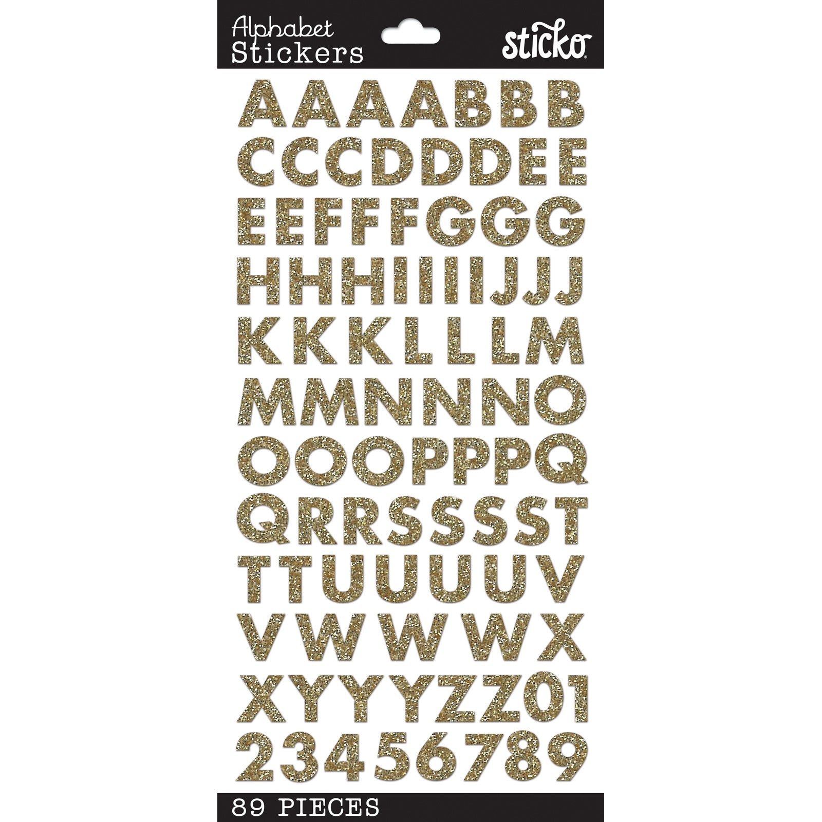 Sticko Alphabet Stickers-Gold Glitter Futura – American Crafts
