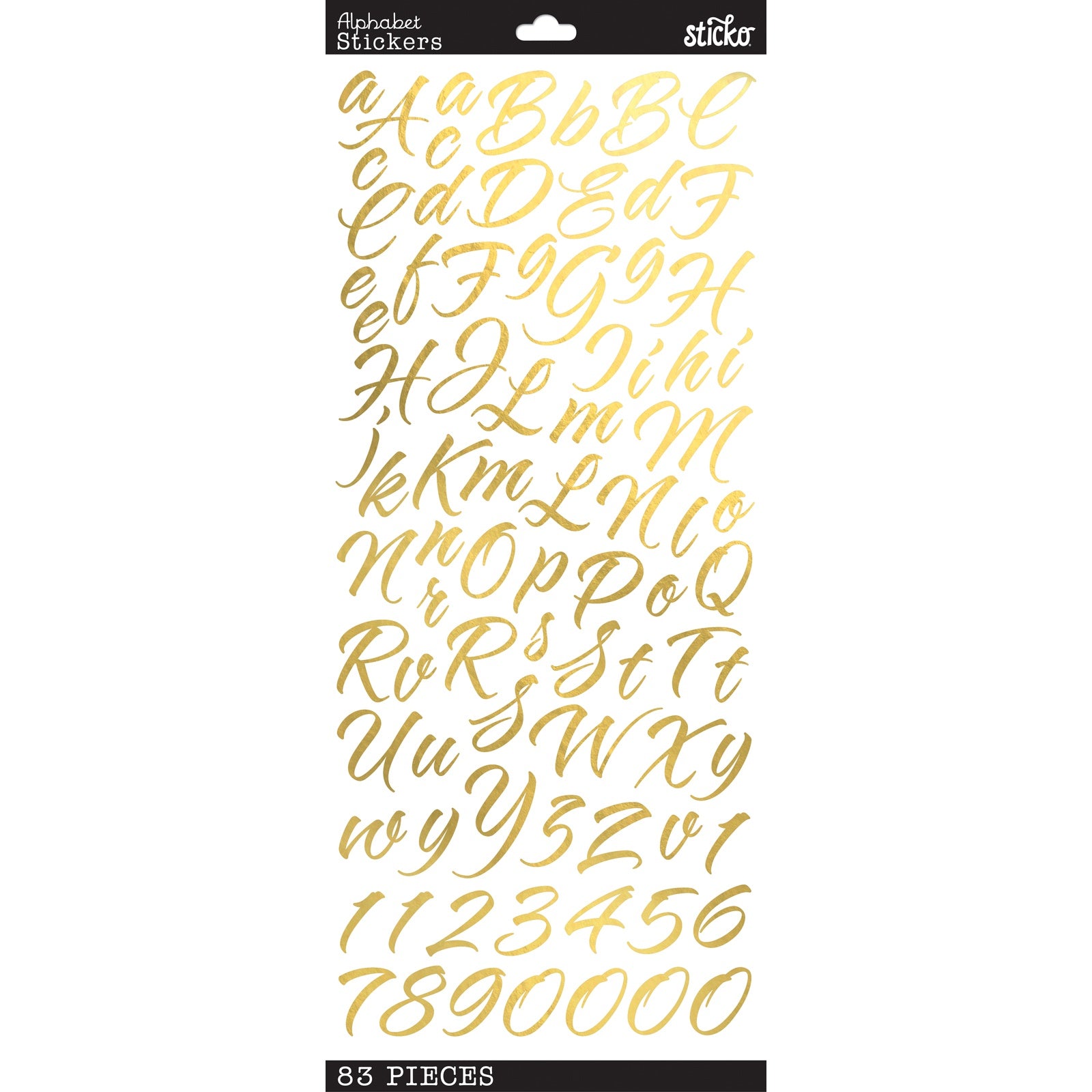 Sticko Alphabet Stickers Gold Foil Goudy