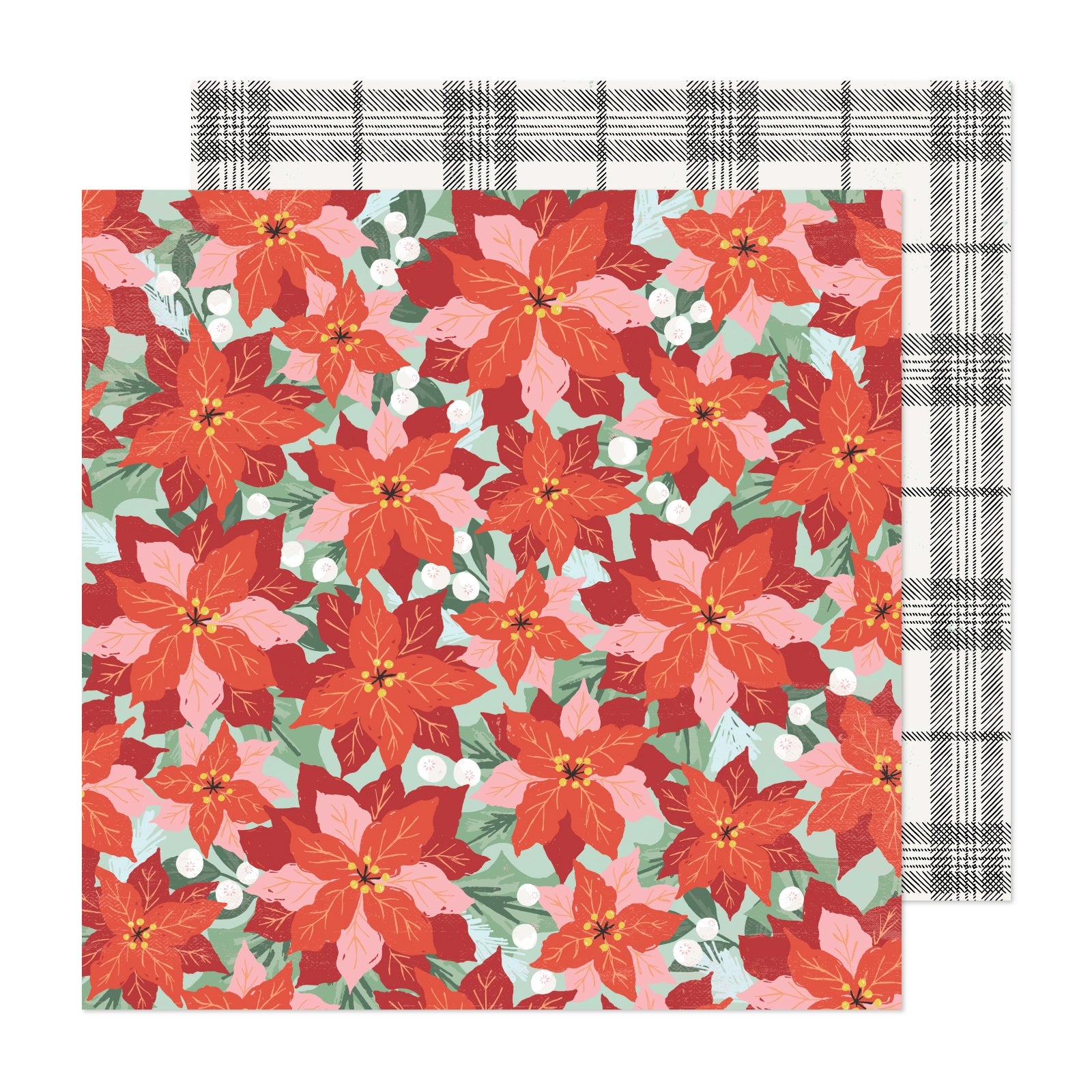 Red & Silver Floral - Paper Pack - 8408