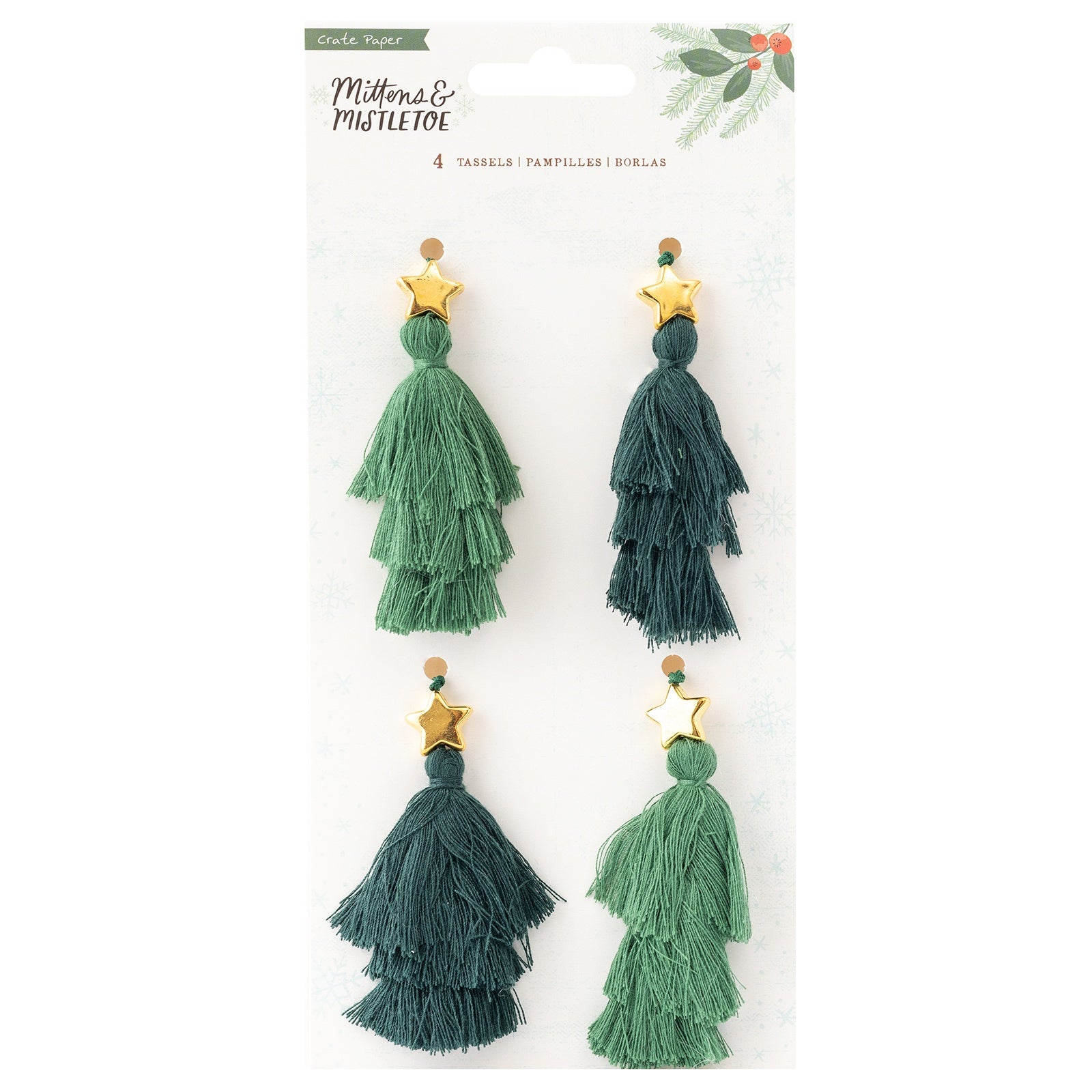 Mittens & Mistletoe Tassels 4/Pkg-W/Charms – American Crafts