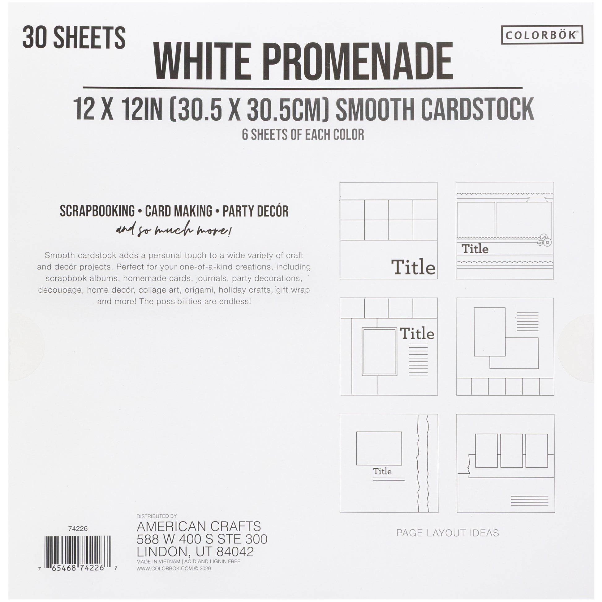 Colorbok 78lb Smooth 12x12" Cardstock Packs