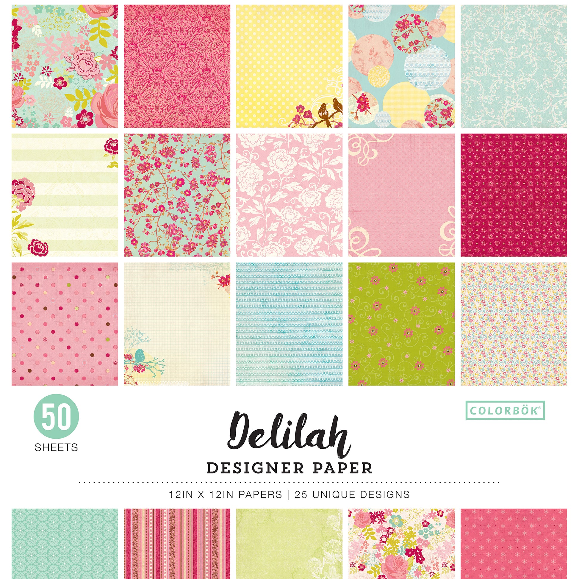 Colorbok Designer Delilah 12x12" Patterned Paper Pack