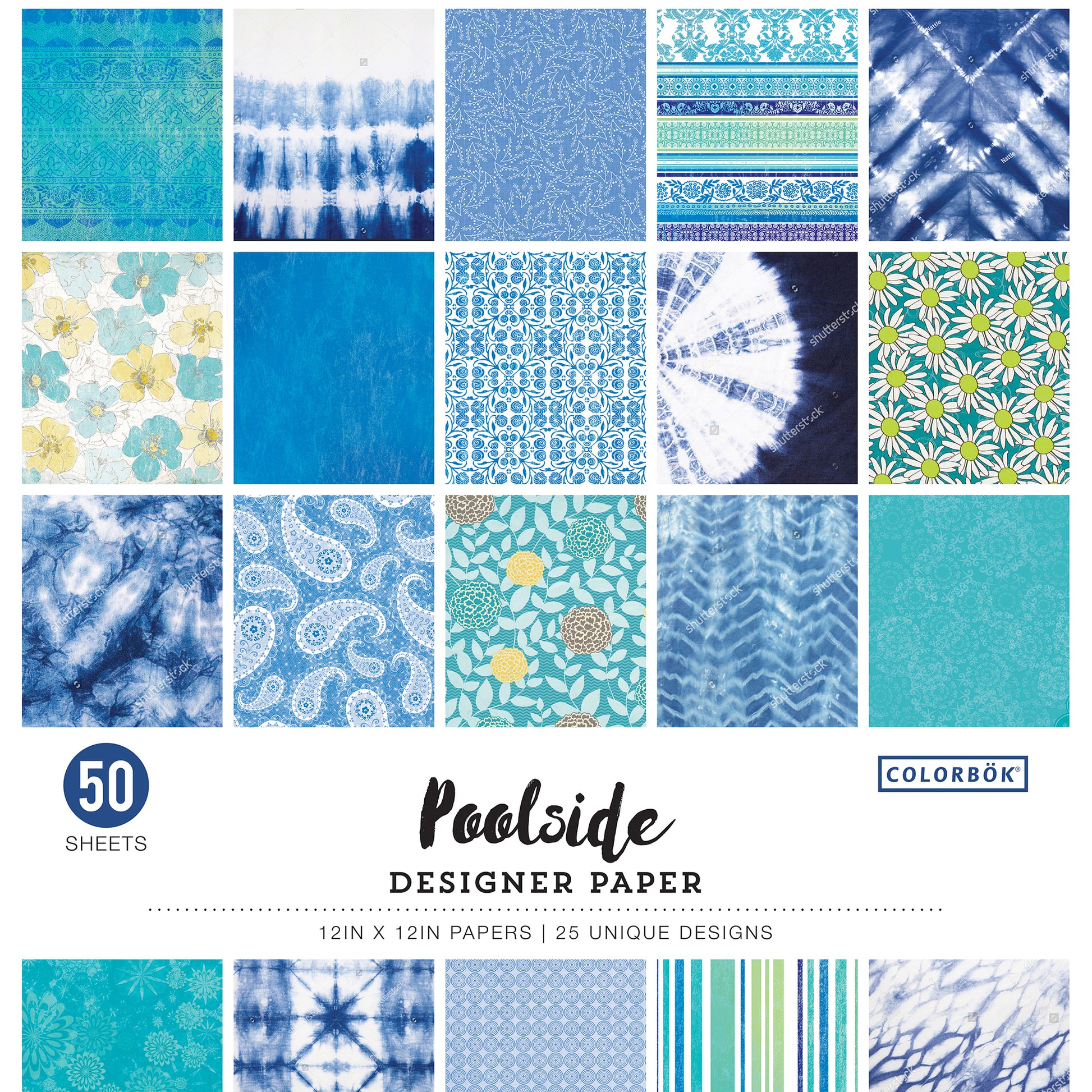 Colorbok Designer Poolside 12x12" Patterned Paper Pack