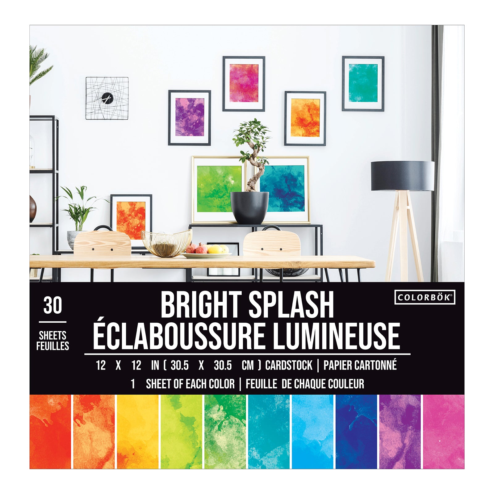 Colorbok Bright Splash 12x12" Printed Cardstock Pack