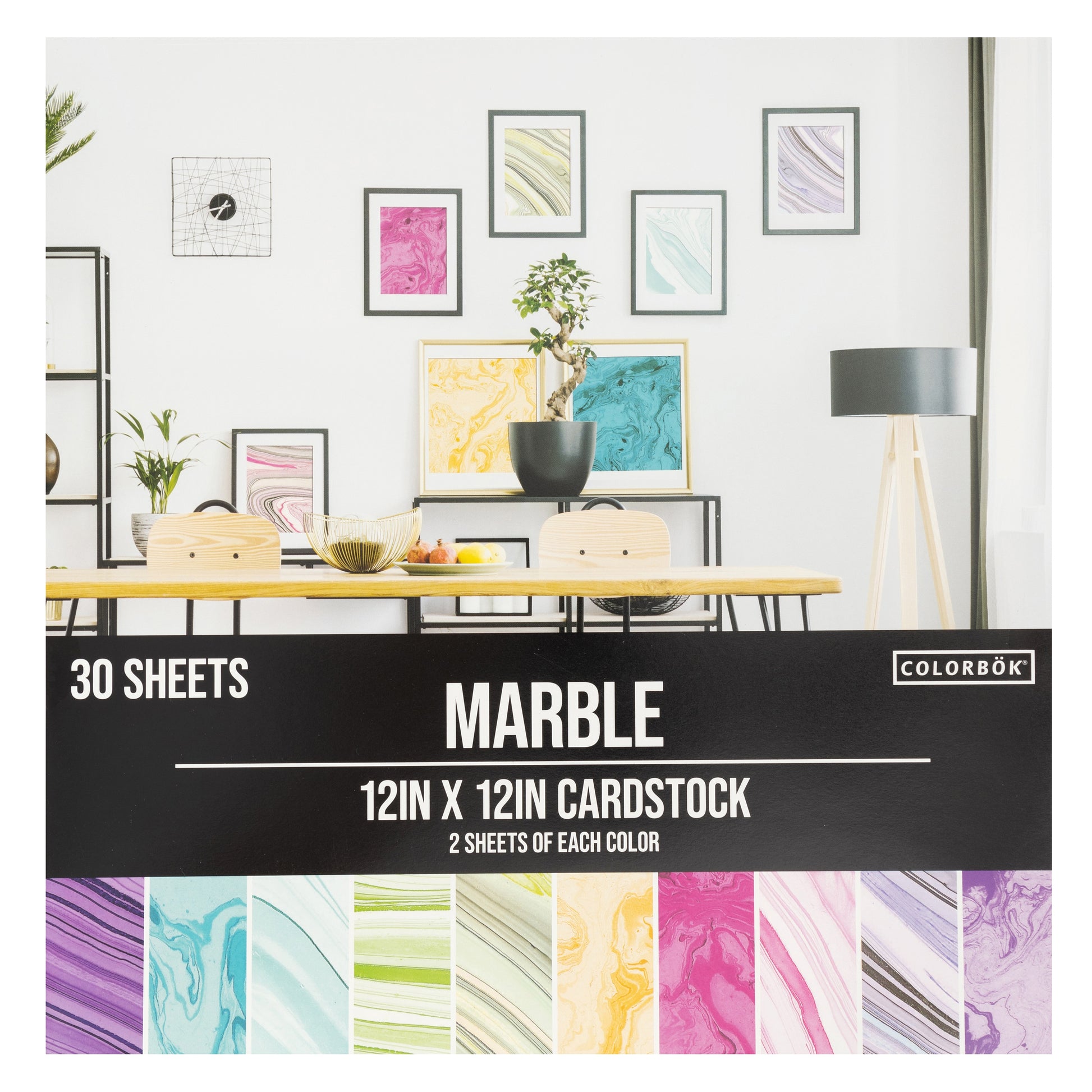 Colorbok 78lb Single - Sided Printed Cardstock 12x12 30/Pkg - Marble