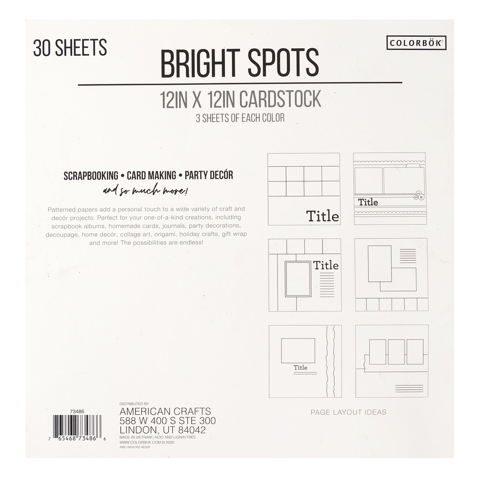 Colorbok Smooth Brown Craft Cardstock, 12x12, 67 lb./100 gsm, 30 Sheets