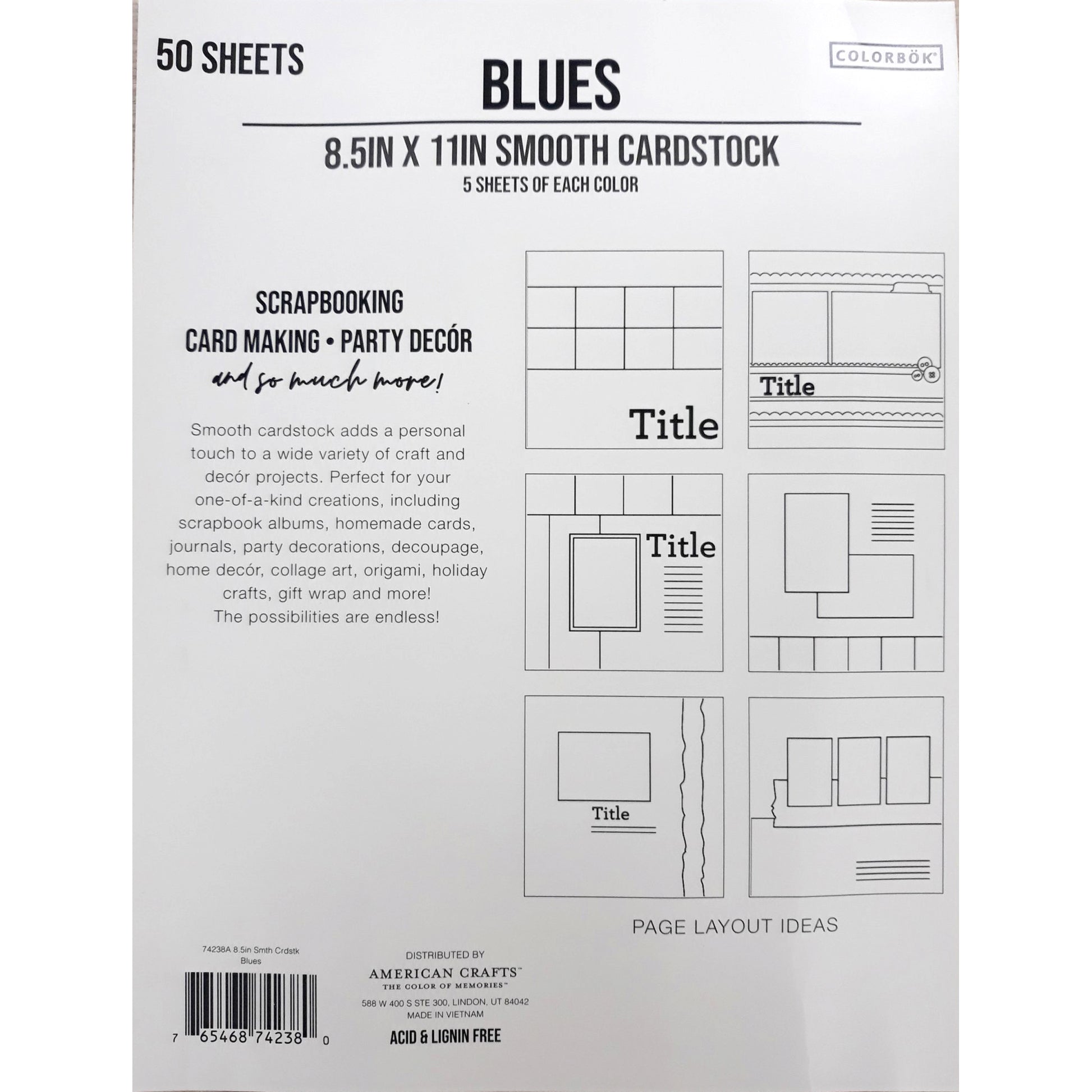 Colorbok 78lb Smooth 8.5x11" Cardstock Packs
