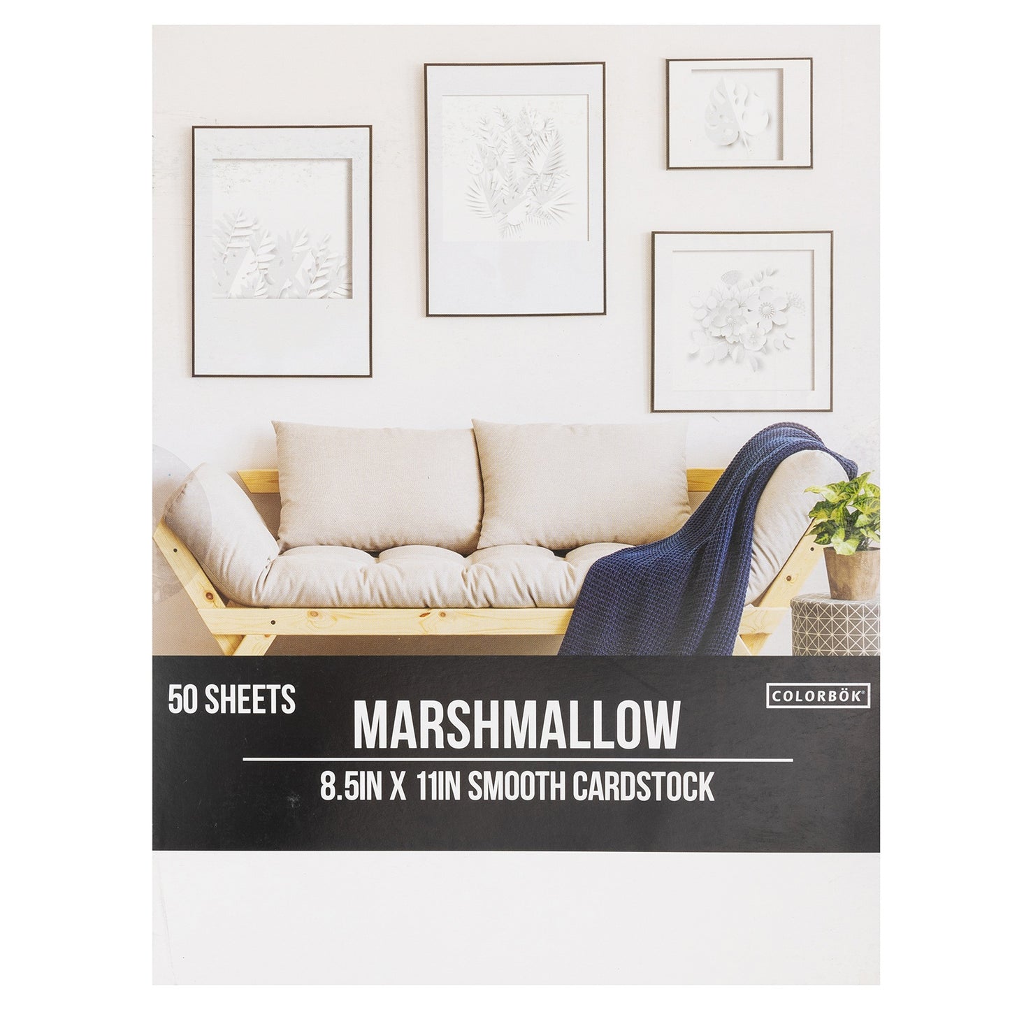 Colorbok 78lb Smooth Cardstock 8.5"X11" 50/Pkg-Marshmallow