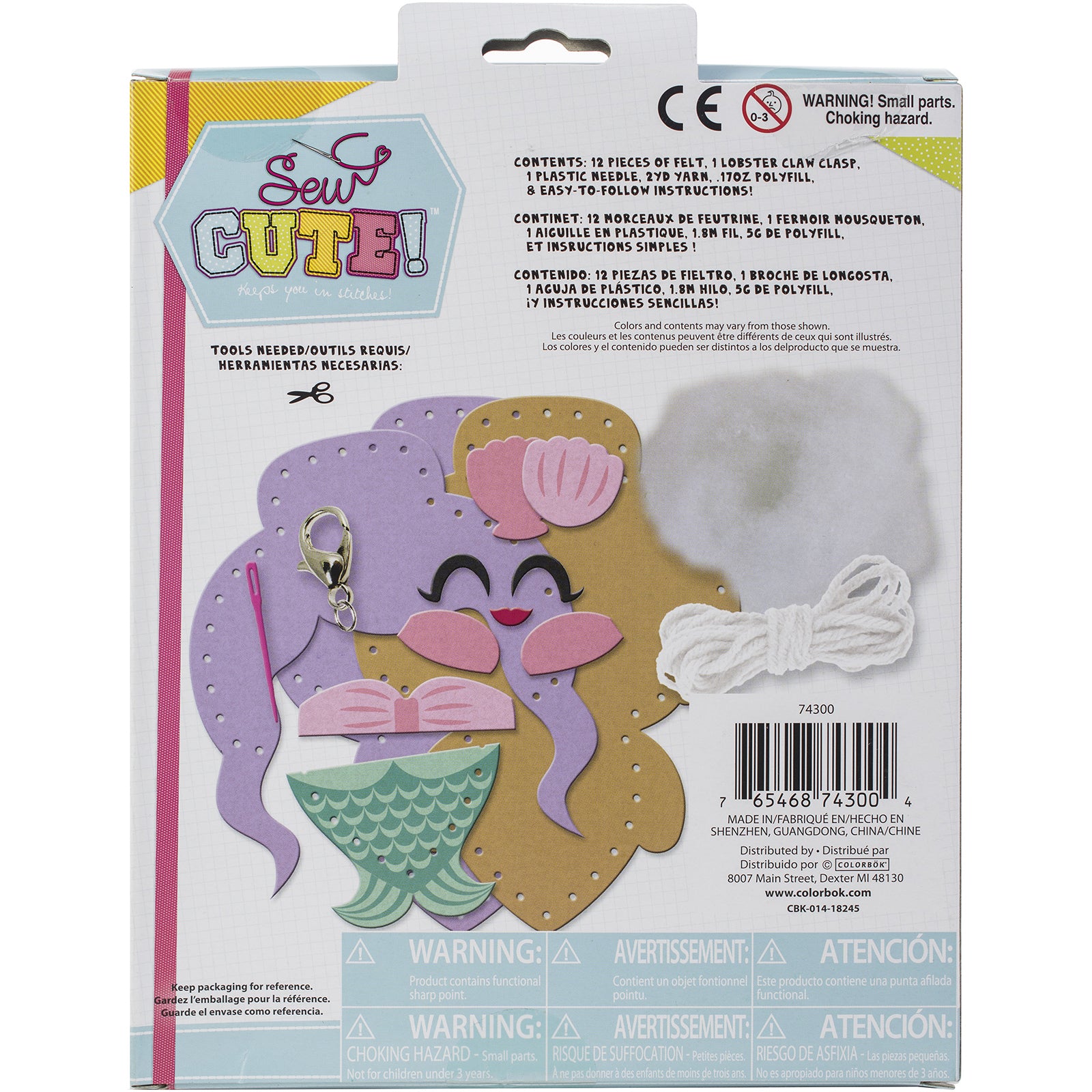 Colorbok Sew Cute! Felt Backpack Clip Kit